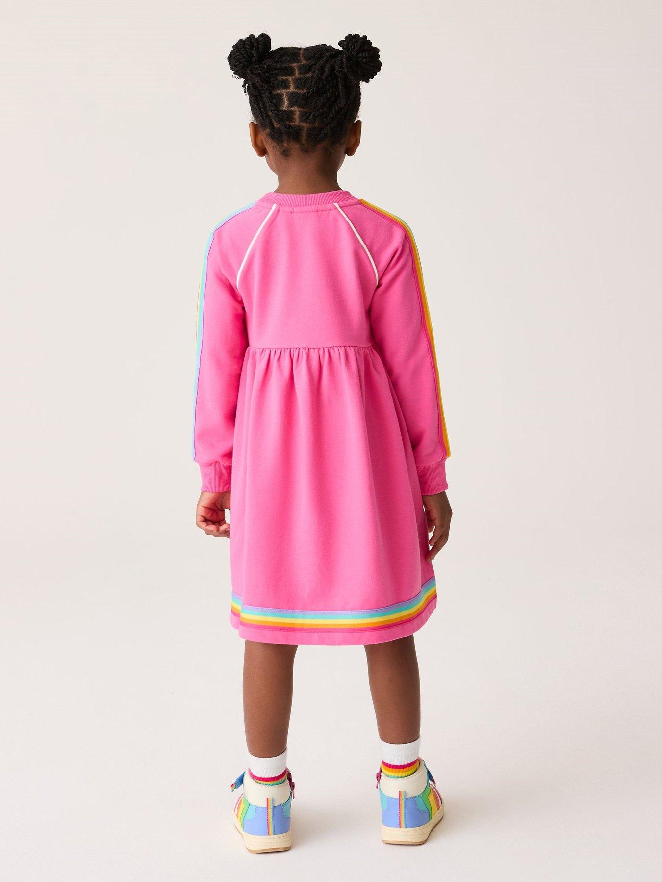 Image 2 of 6 of Little Bird Girls Long Sleeve Sweat Dress - Pink