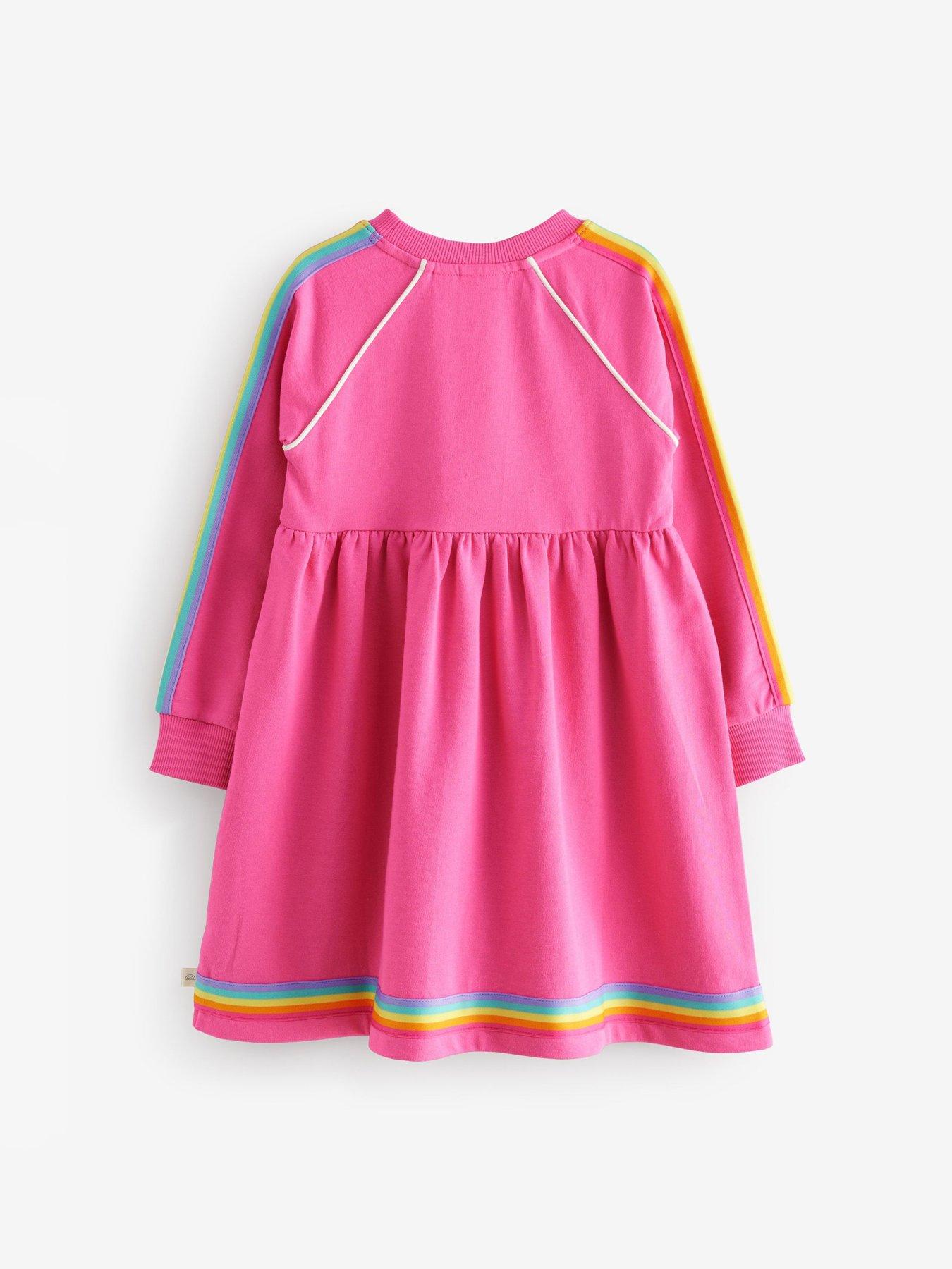 Image 6 of 6 of Little Bird Girls Long Sleeve Sweat Dress - Pink