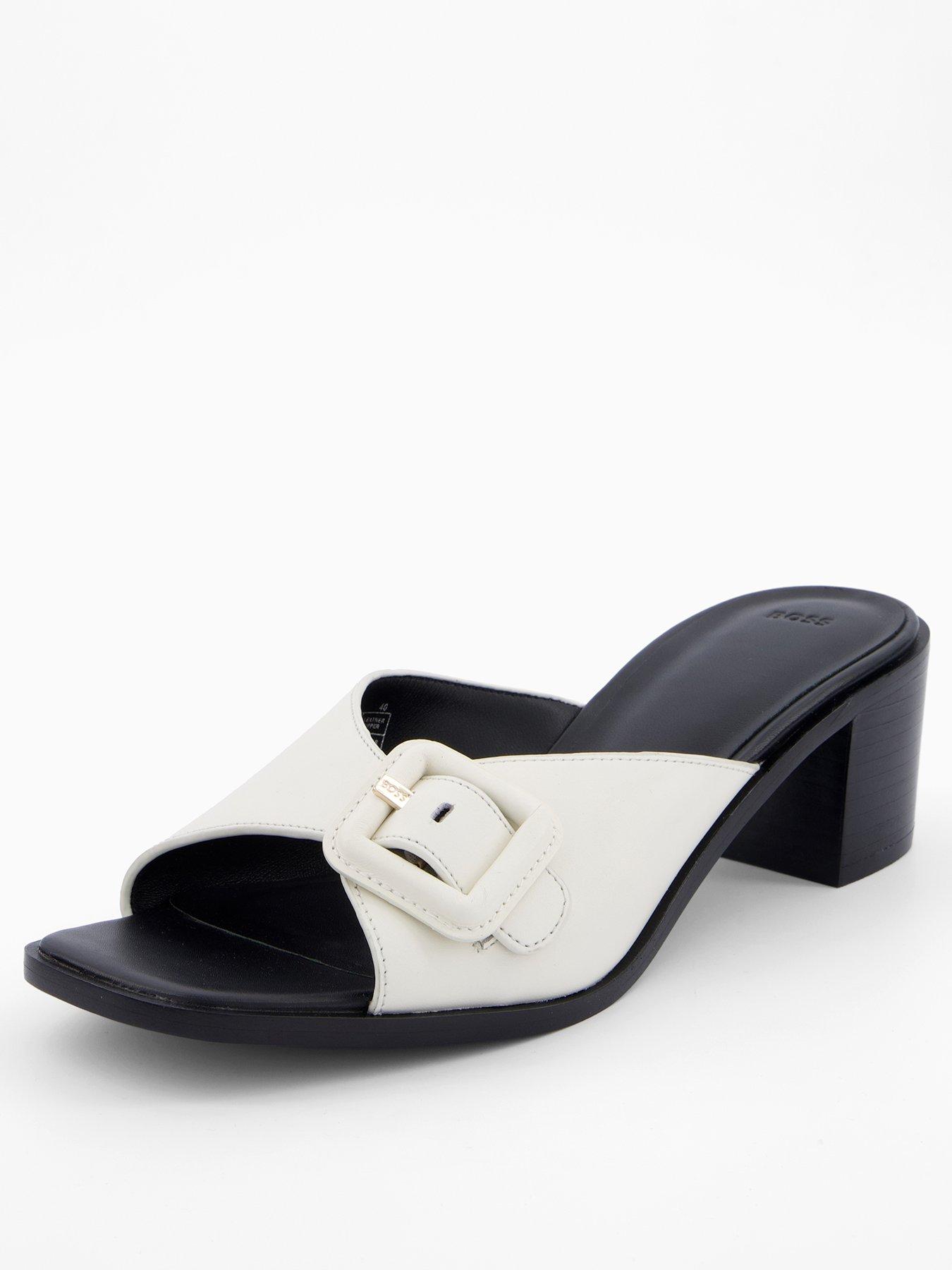 undefined Charlize Heeled Mule Sandal - White