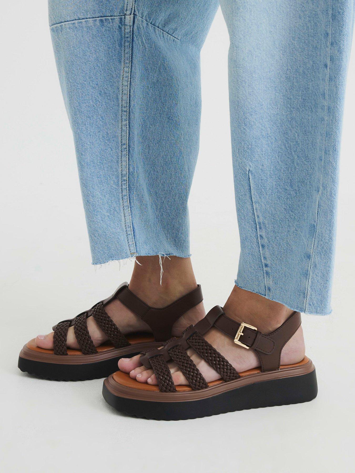 Image 2 of 5 of River Island Fisherman Flatform Sandal - Brown