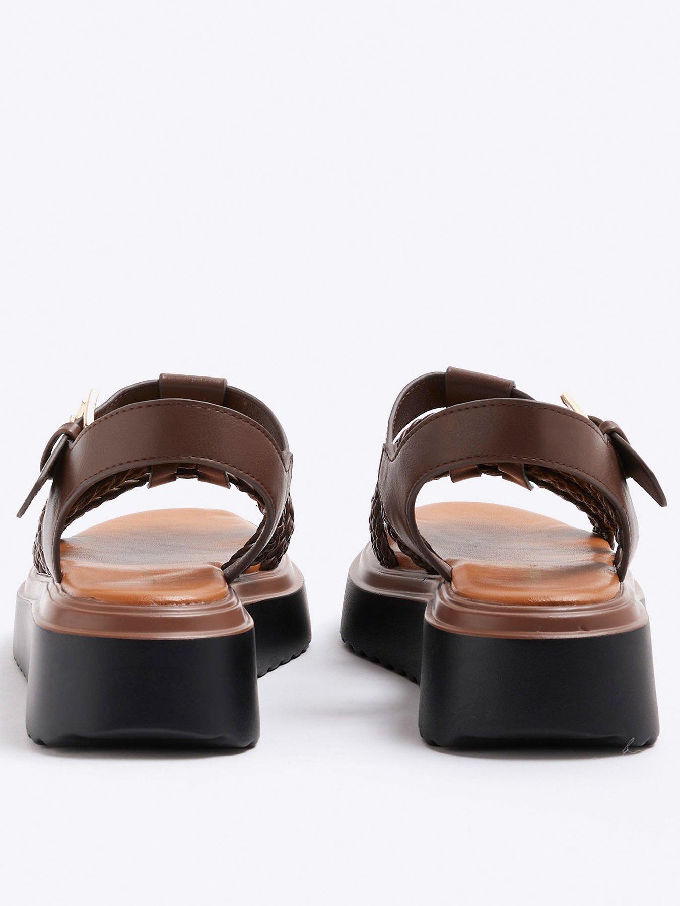 Image 3 of 5 of River Island Fisherman Flatform Sandal - Brown