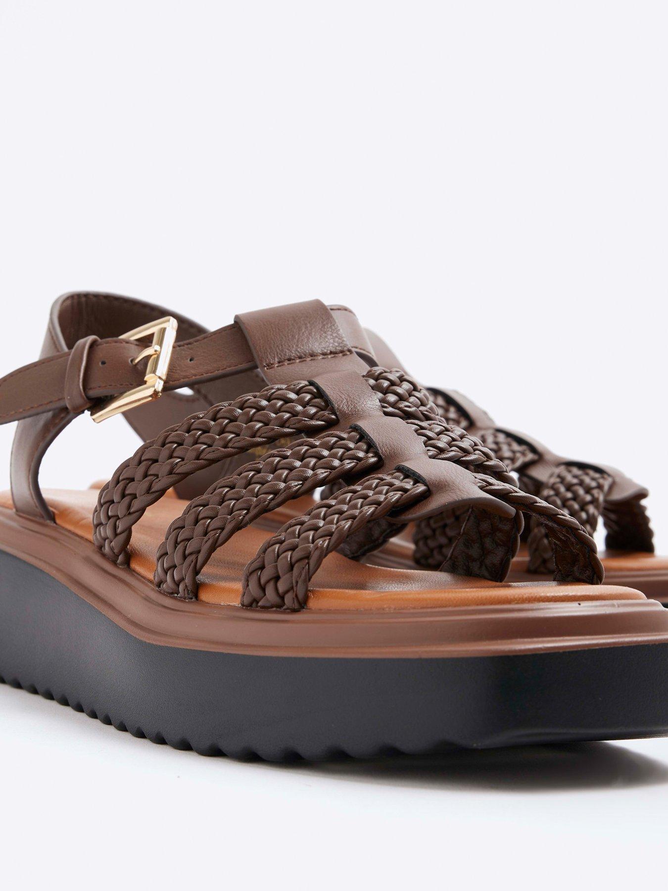Image 5 of 5 of River Island Fisherman Flatform Sandal - Brown
