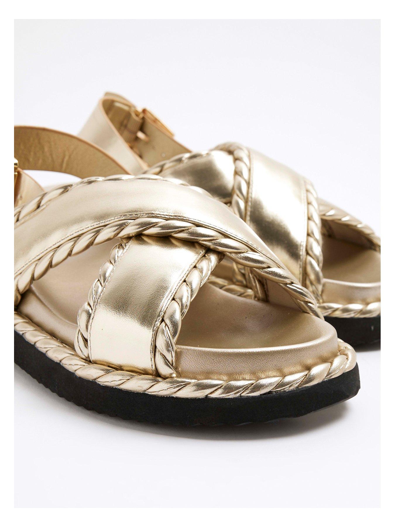 Sandales fille à brides à boucle fantaisie et semelle liège blanc