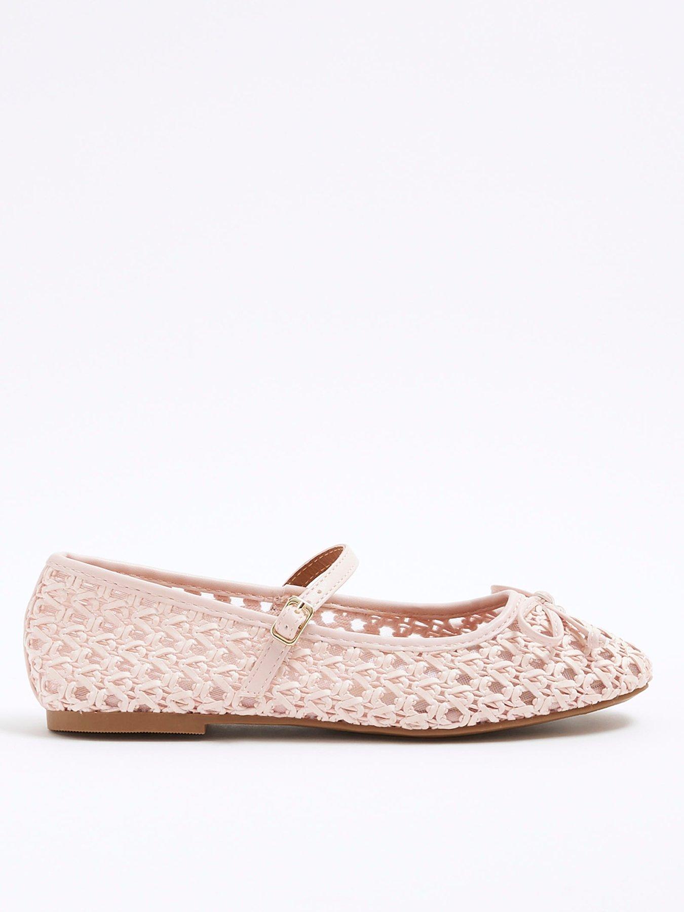 River Island Raffia Ballet Shoe Pink Very