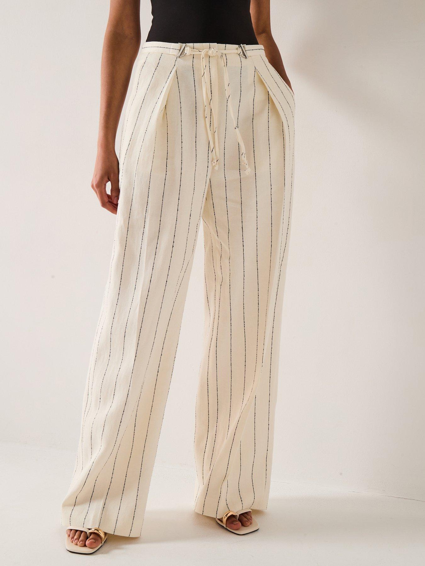 undefined Tiana Relaxed Wide Leg Stripe Trouser - Multi