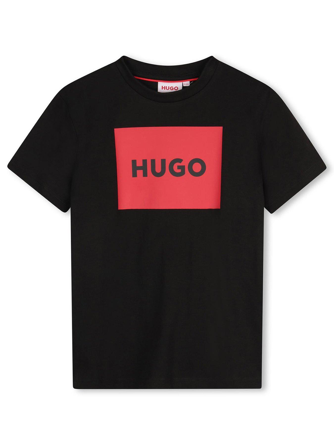 undefined Boys Short Sleeve Square Logo T-Shirt - Black