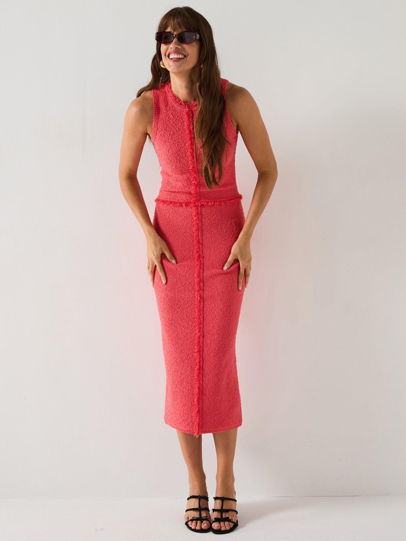 neon knitted dress Bombshell bombshell dress polo shirt long sleeve rib knit dress slit m