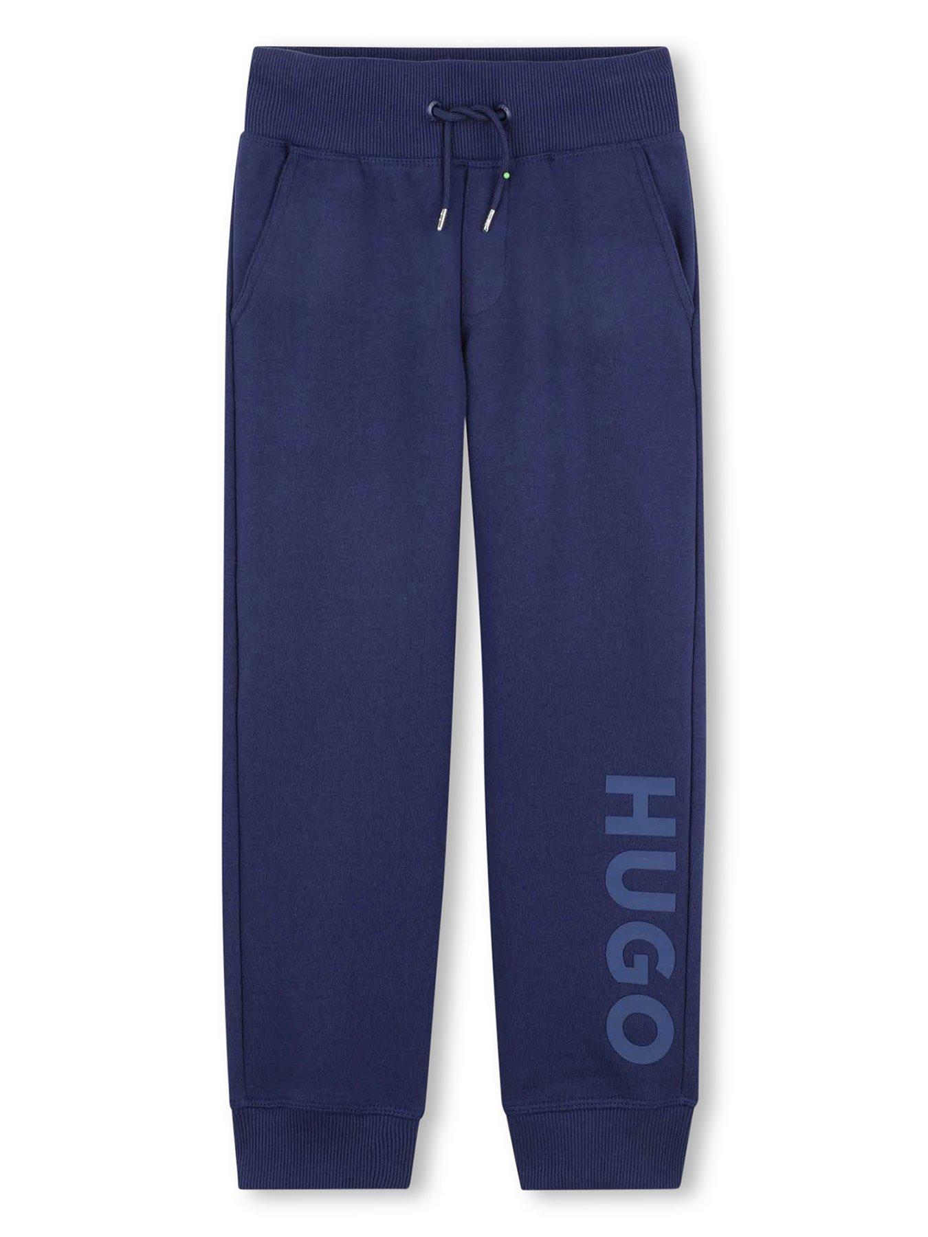 HUGO Boys Logo Jog Pants, Navy, Size 10 Years