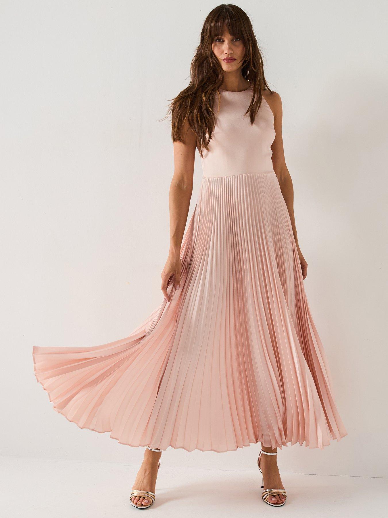 hugo boss pleated dress BOSS - Mixed-material dress with pleated skirt