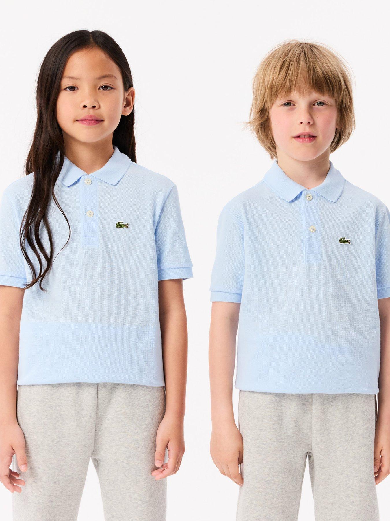 undefined Kids Core Essentials Short Sleeve Polo Shirt - Light Blue
