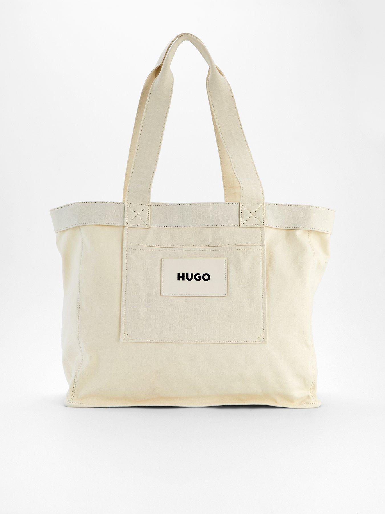 undefined Becky Canvas Tote Bag-White - Cream White