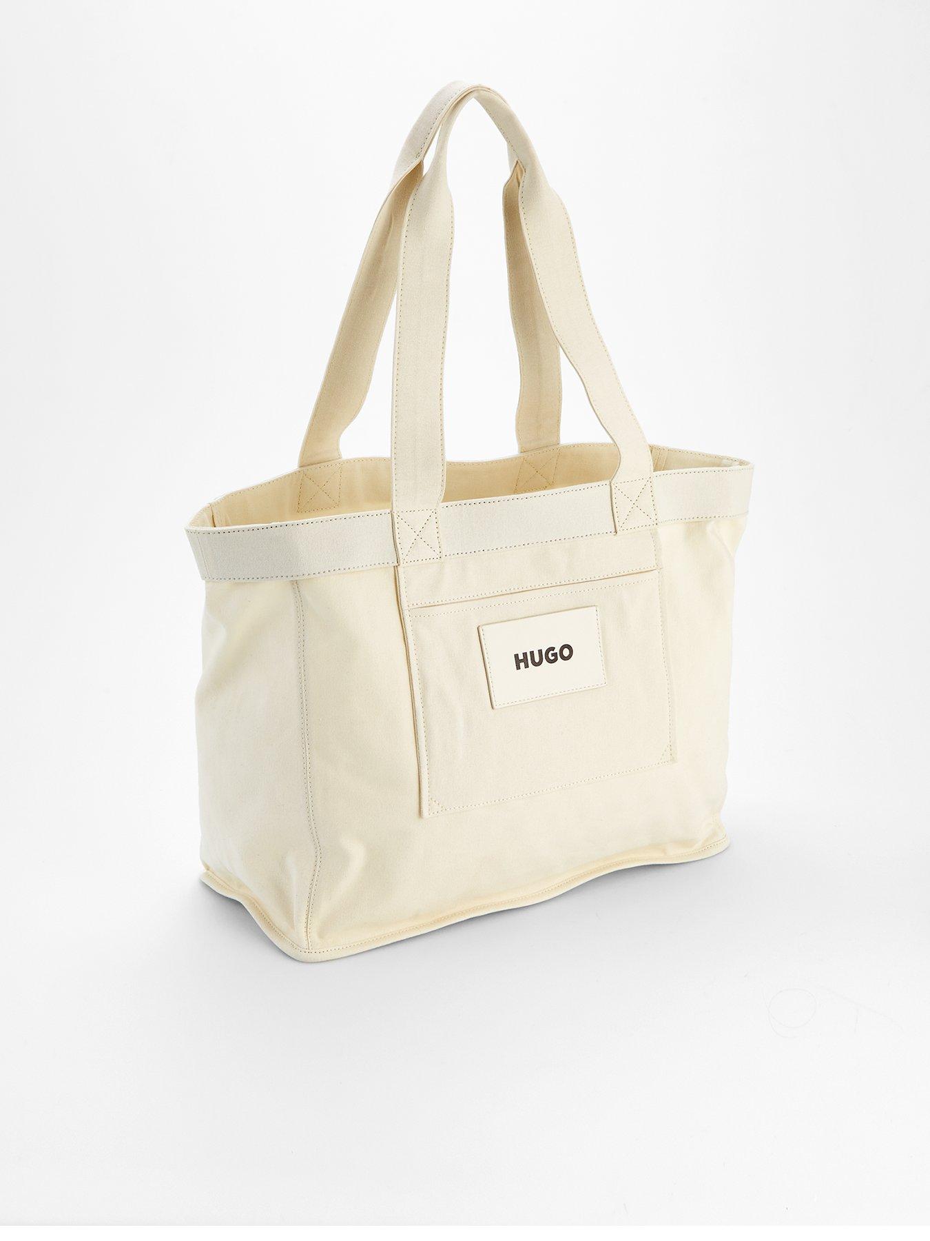 Image 2 of 4 of HUGO Becky Canvas Tote Bag-White - Cream White