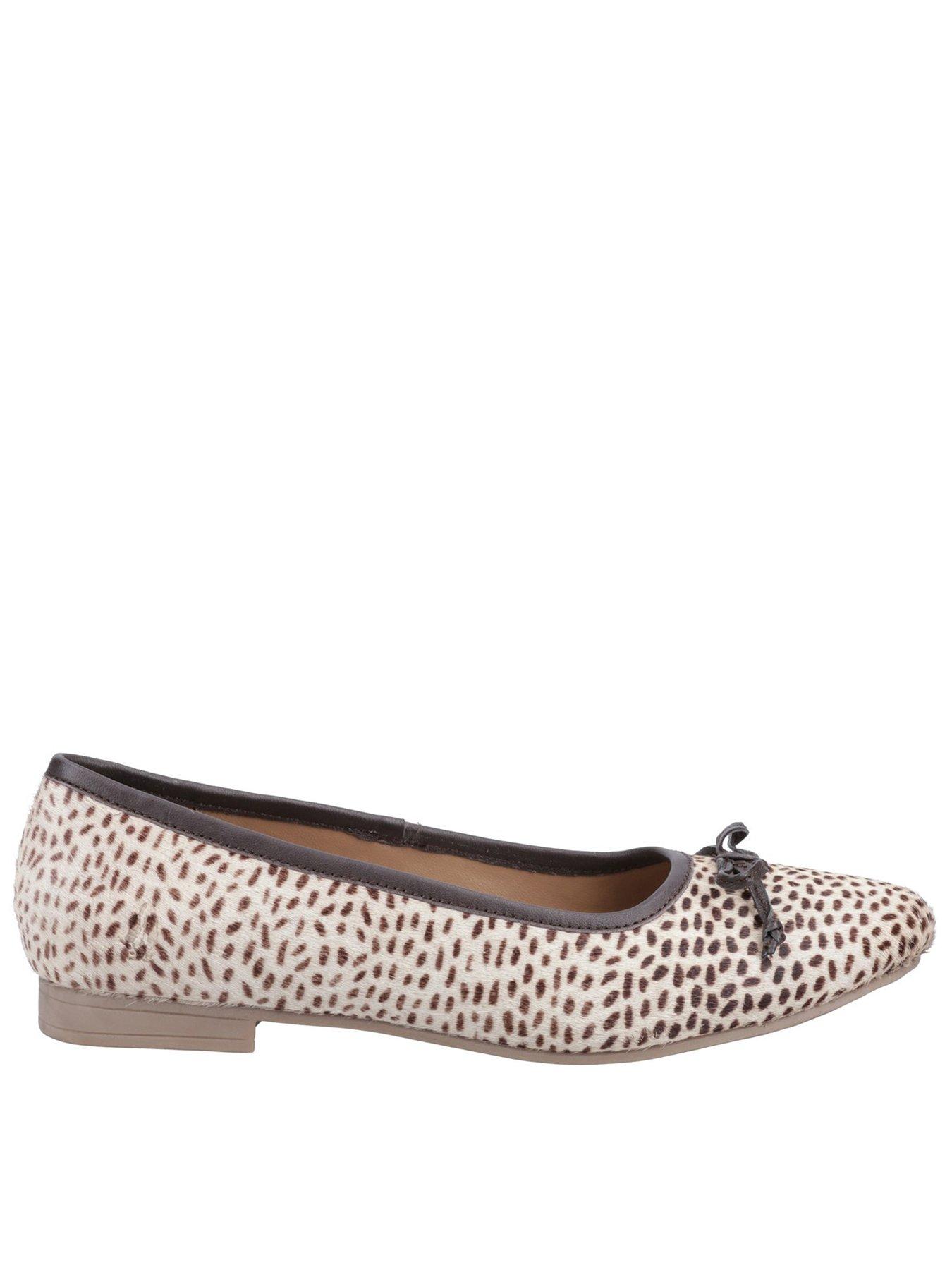 Image 1 of 5 of Hush Puppies Naomi Suede Ballet Flat Pumps - Animal Print