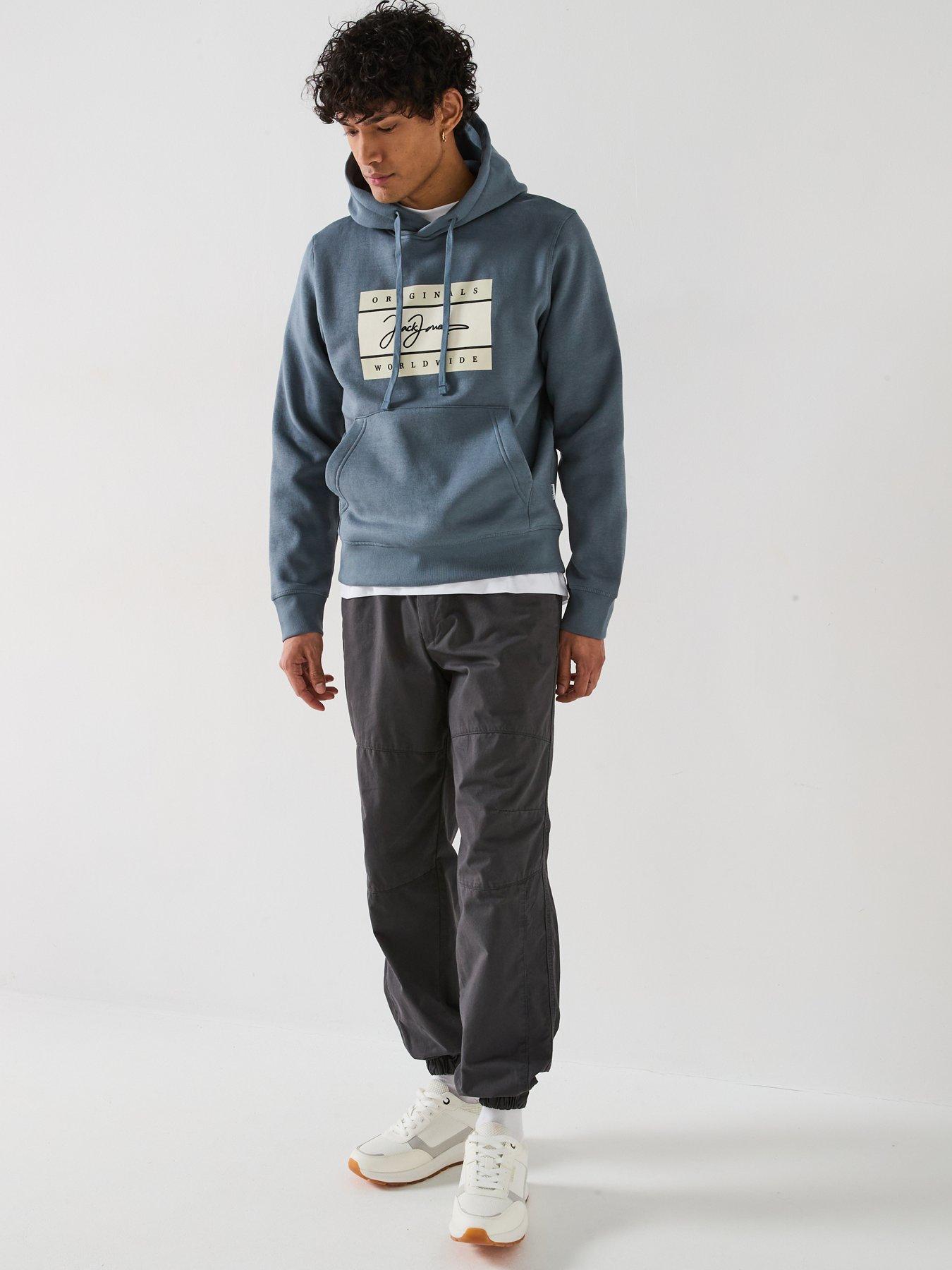 Image 3 of 5 of Jack & Jones Frederiksberg Box Script Overhead Hoodie - Blue