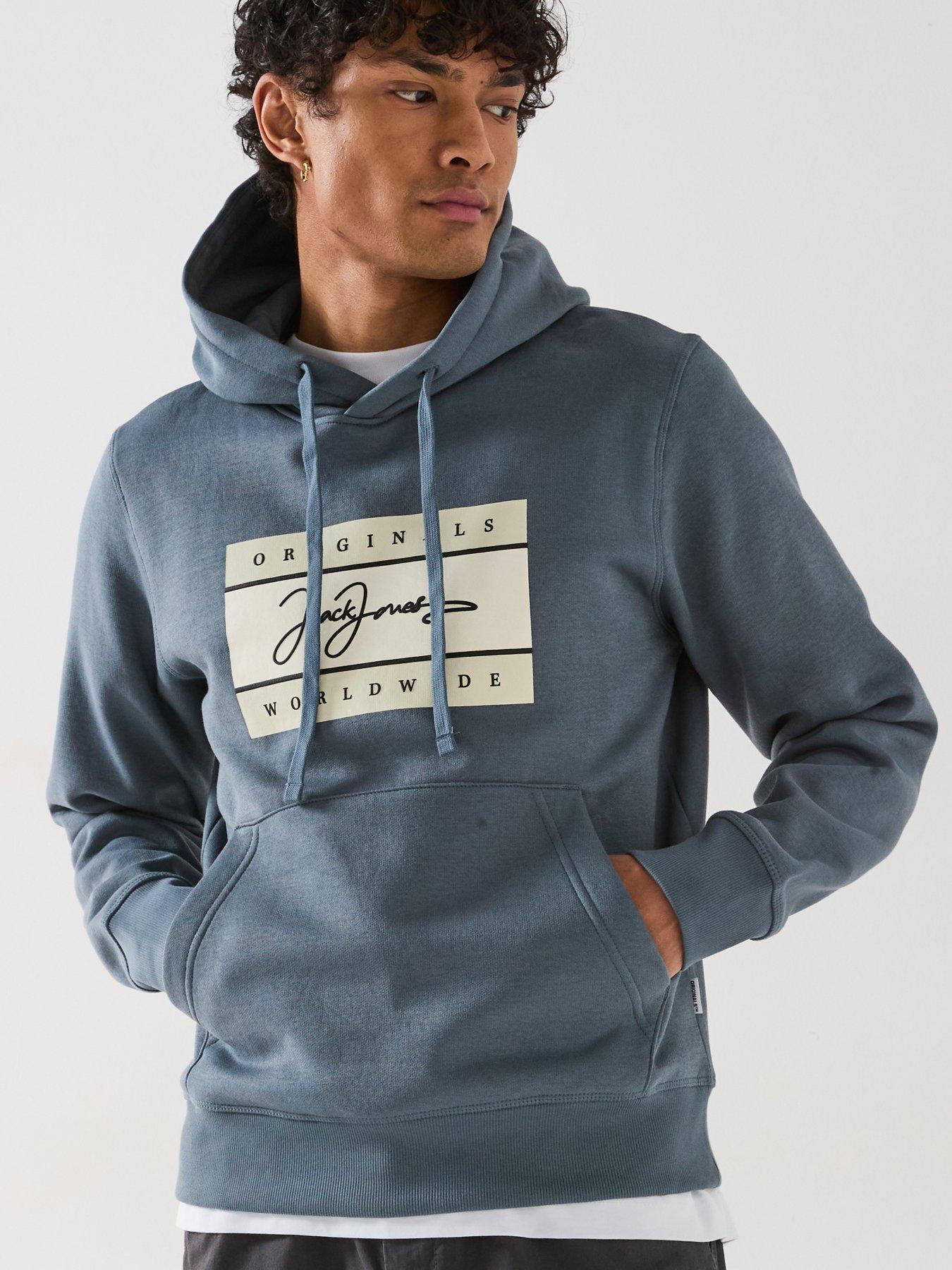 Image 4 of 5 of Jack & Jones Frederiksberg Box Script Overhead Hoodie - Blue