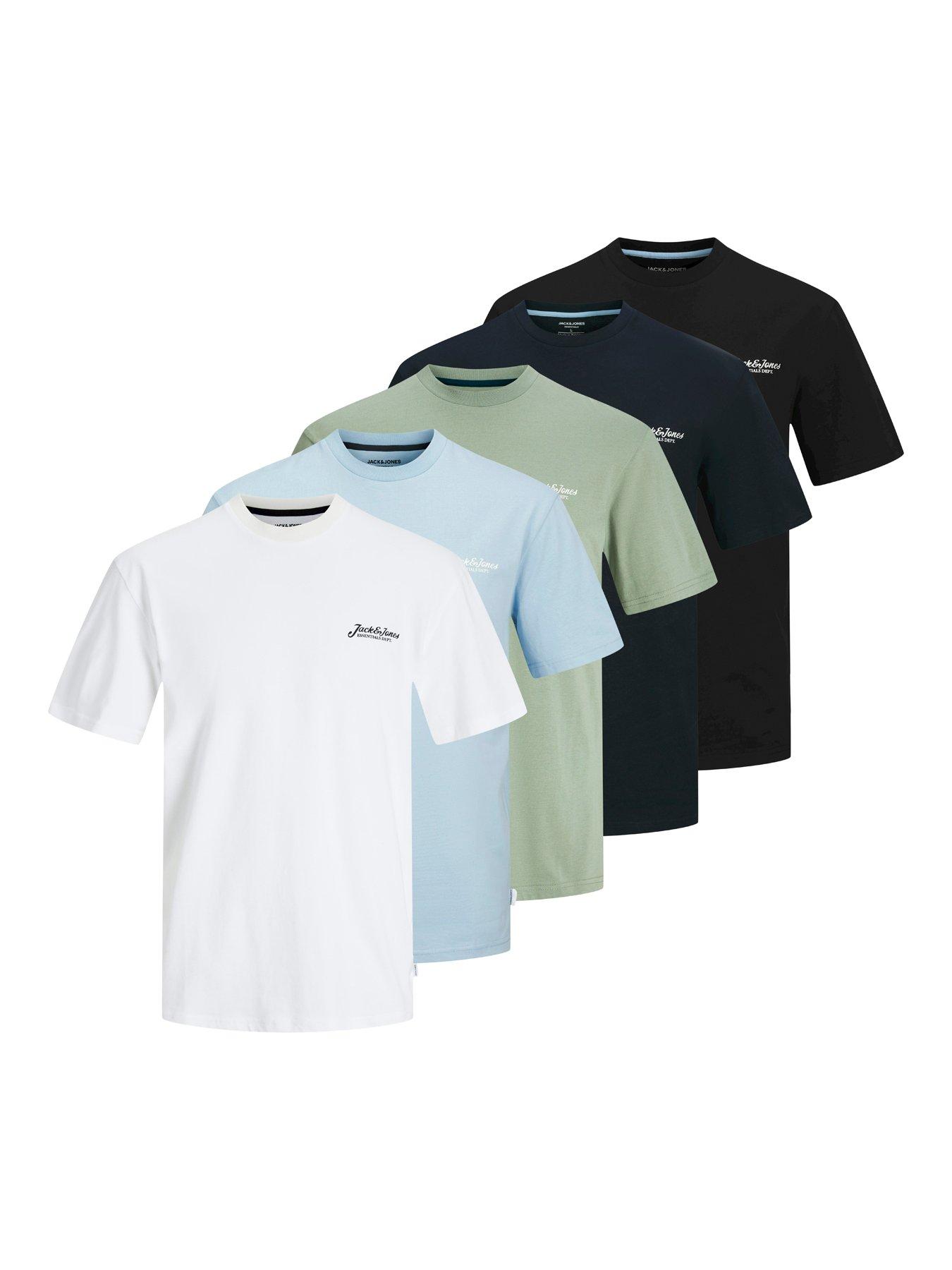 undefined Big Tall 5-Pack Script Chest Logo T-Shirt - Multi