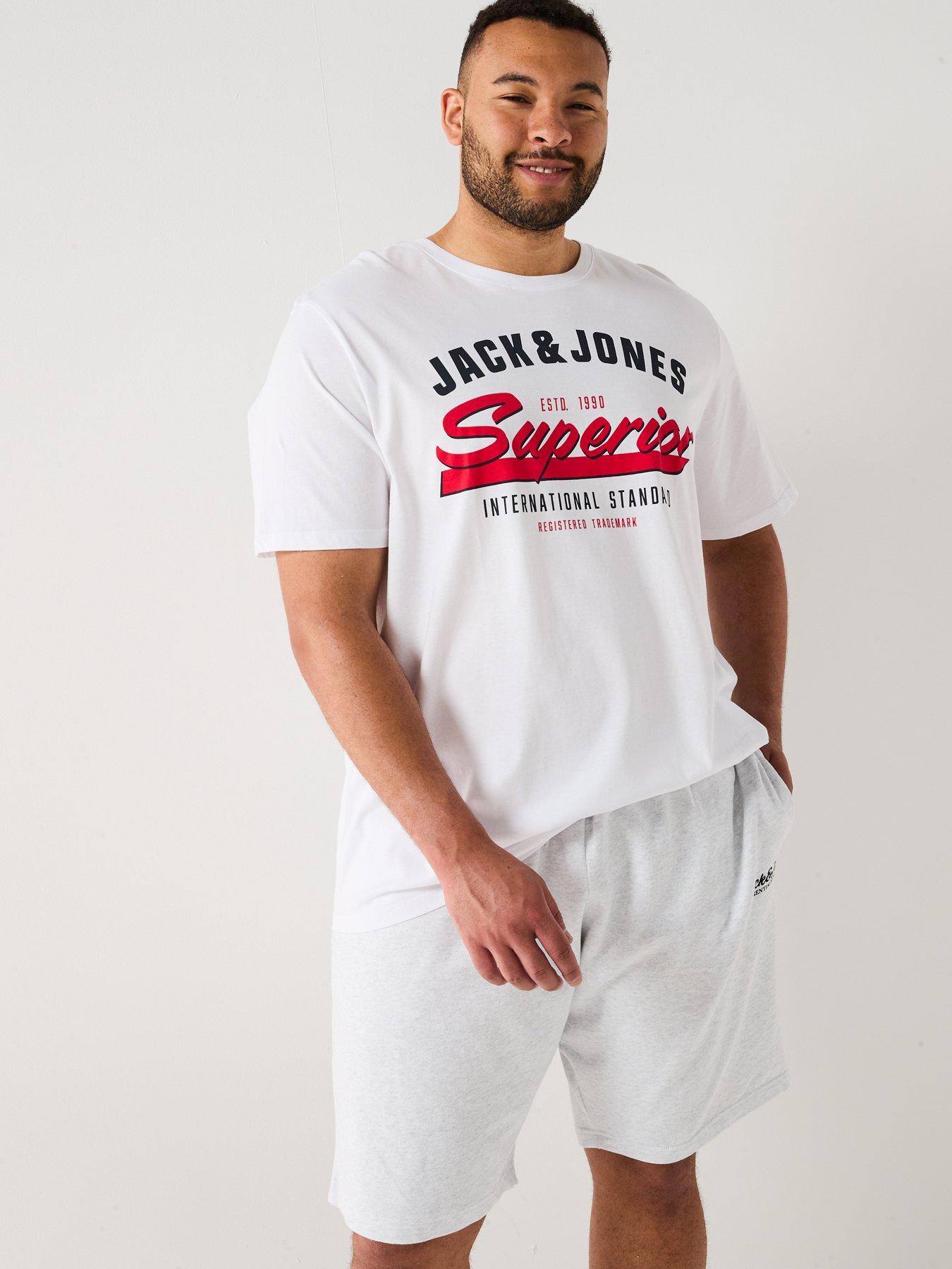 Image 2 of 7 of Jack & Jones Big Tall 5-Pack Chest Logo T-Shirt - Iceberg