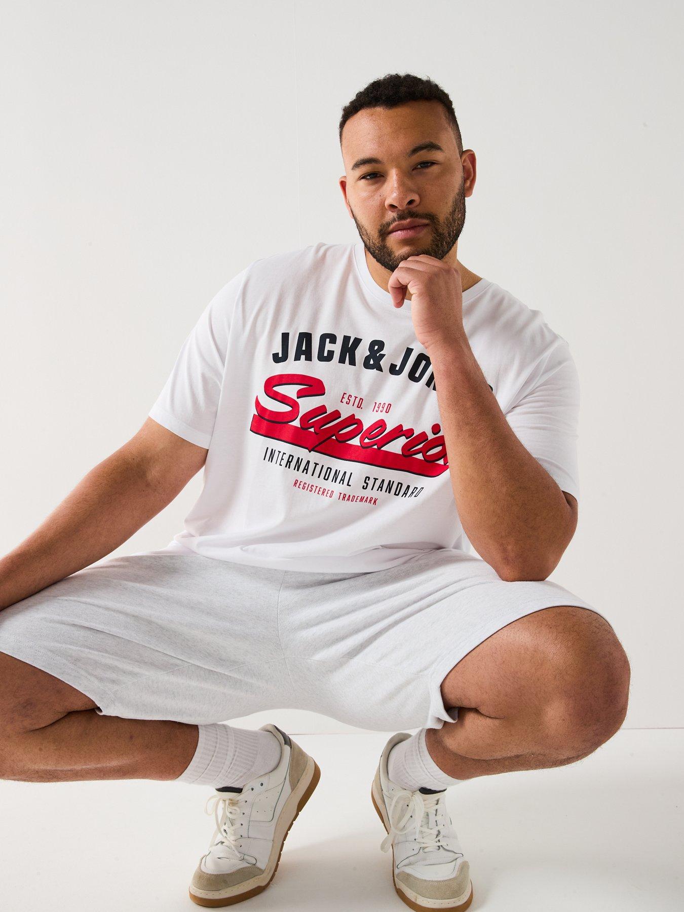 Image 5 of 7 of Jack & Jones Big Tall 5-Pack Chest Logo T-Shirt - Iceberg