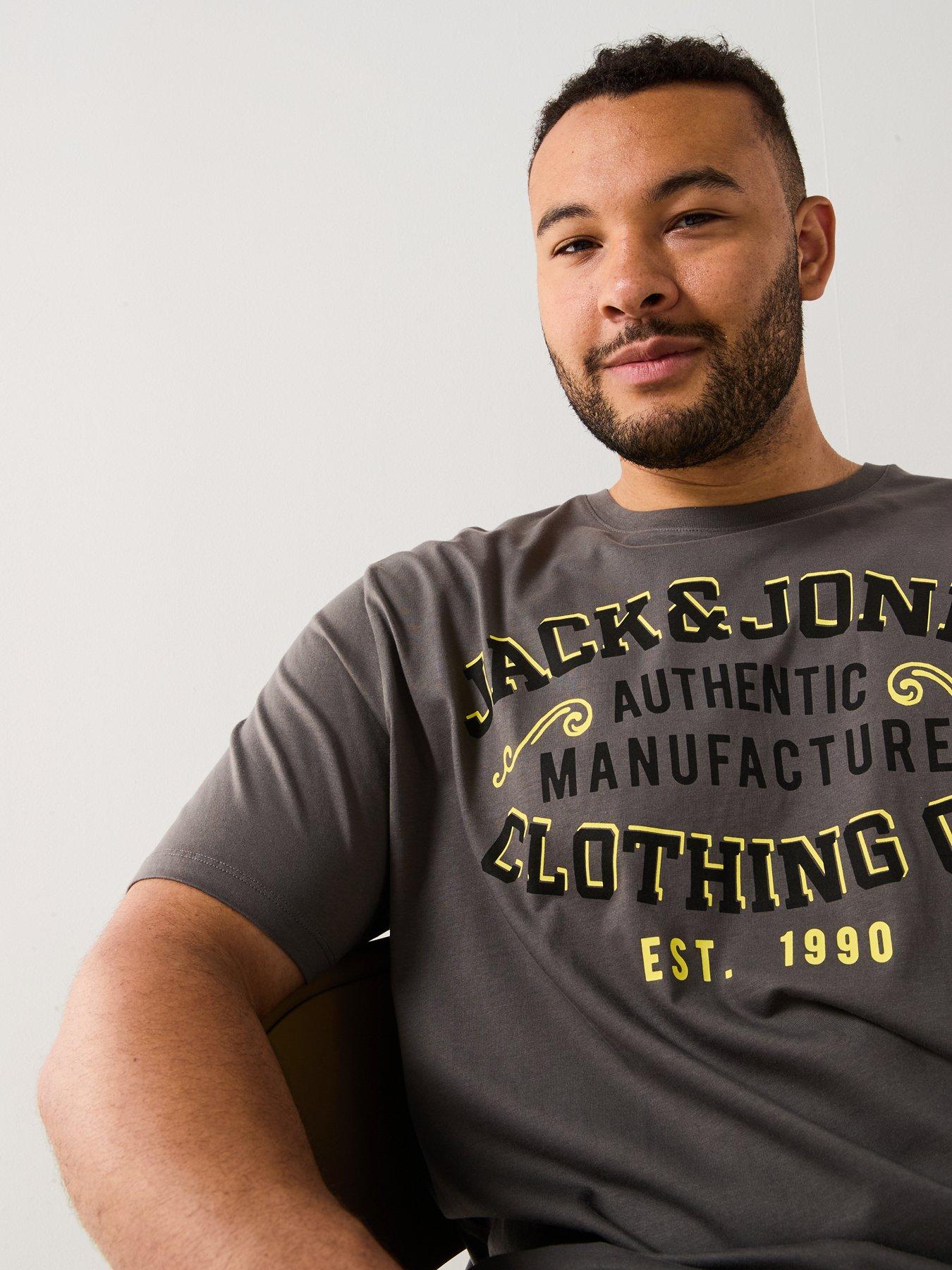 Image 7 of 7 of Jack & Jones Big Tall 5-Pack Chest Logo T-Shirt - Iceberg