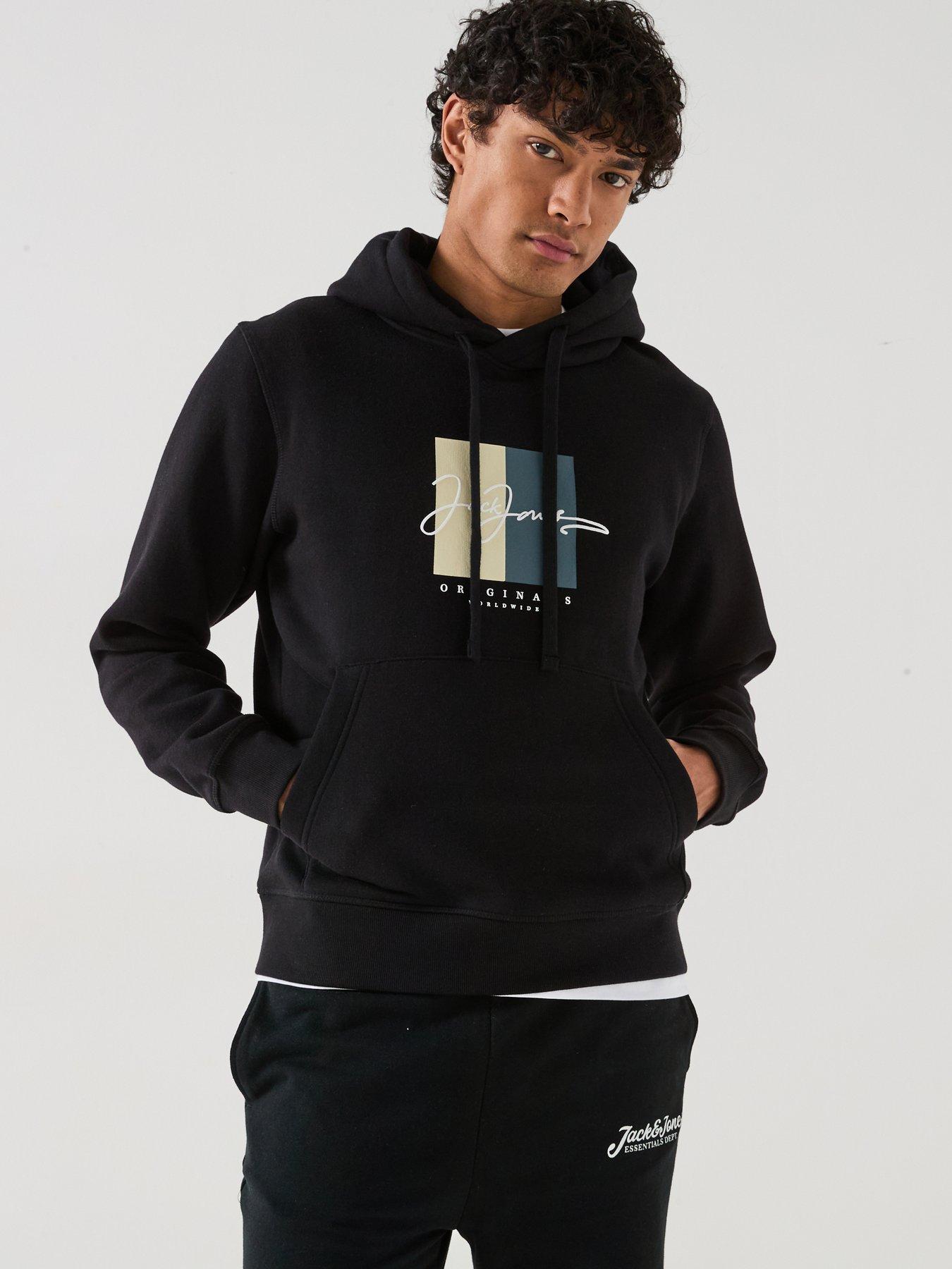 undefined Frederiksberg Box Script Overhead Hoodie - Black