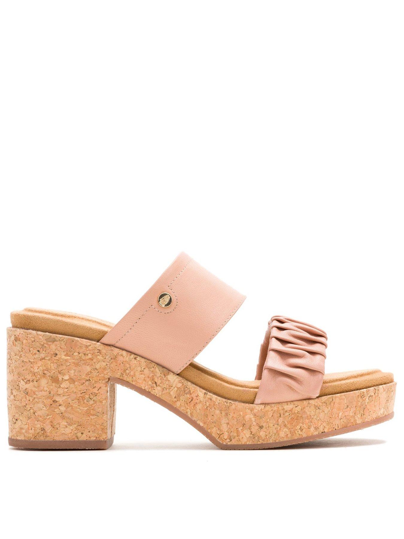 undefined Poppy Ruched Heeled Sandal - Cream