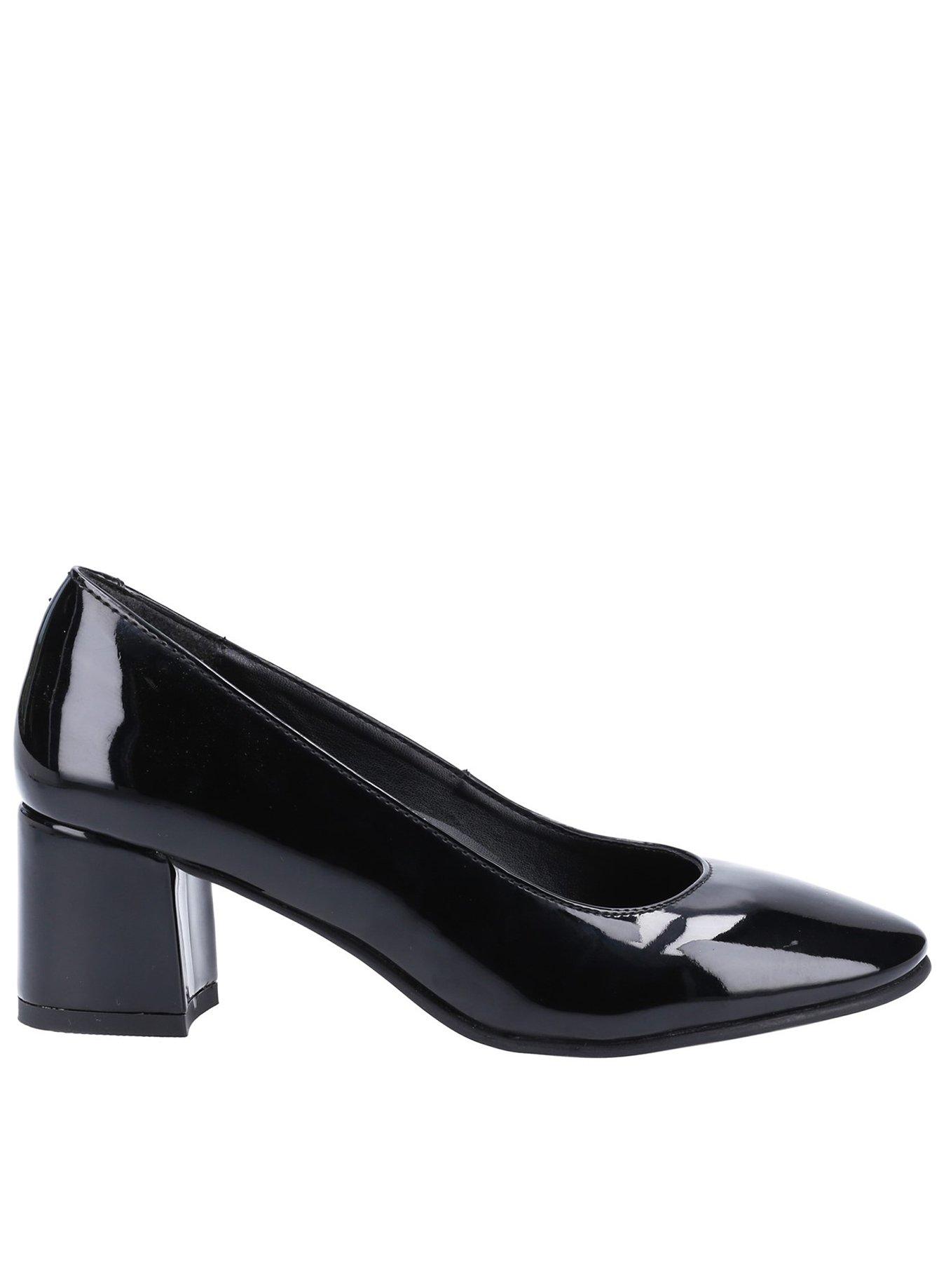 undefined Anna Wide Fit Patent Court Shoe - Black