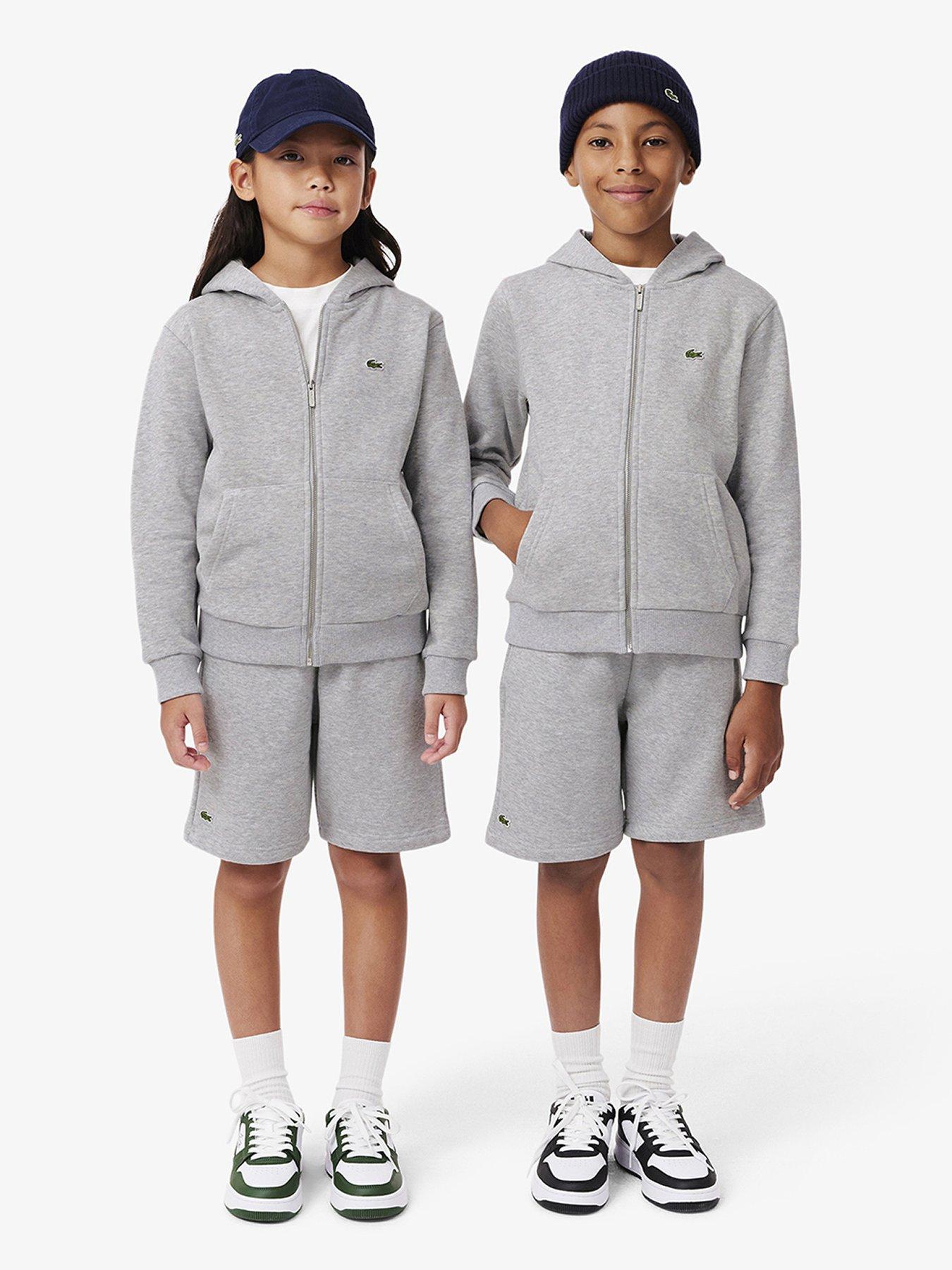 Image 1 of 7 of Lacoste Kids Fleece Shorts - Grey