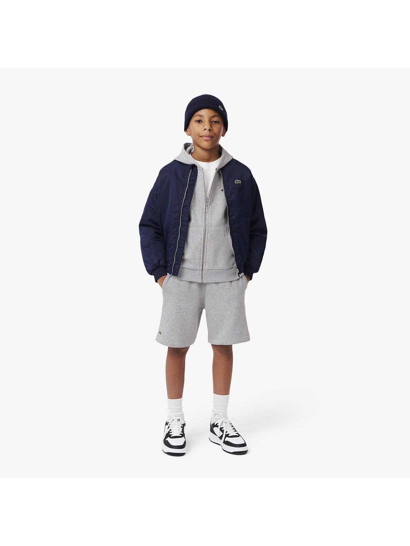 Image 2 of 7 of Lacoste Kids Fleece Shorts - Grey