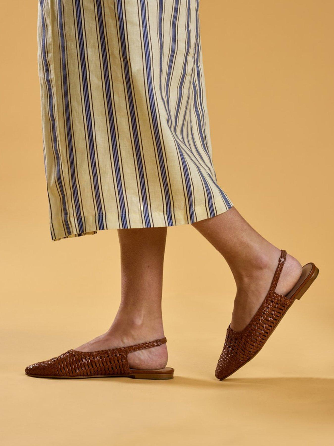 Hush Puppies Women's Beige Dalia Woven Leather Cream Flats Uk Size 7 - Image 2