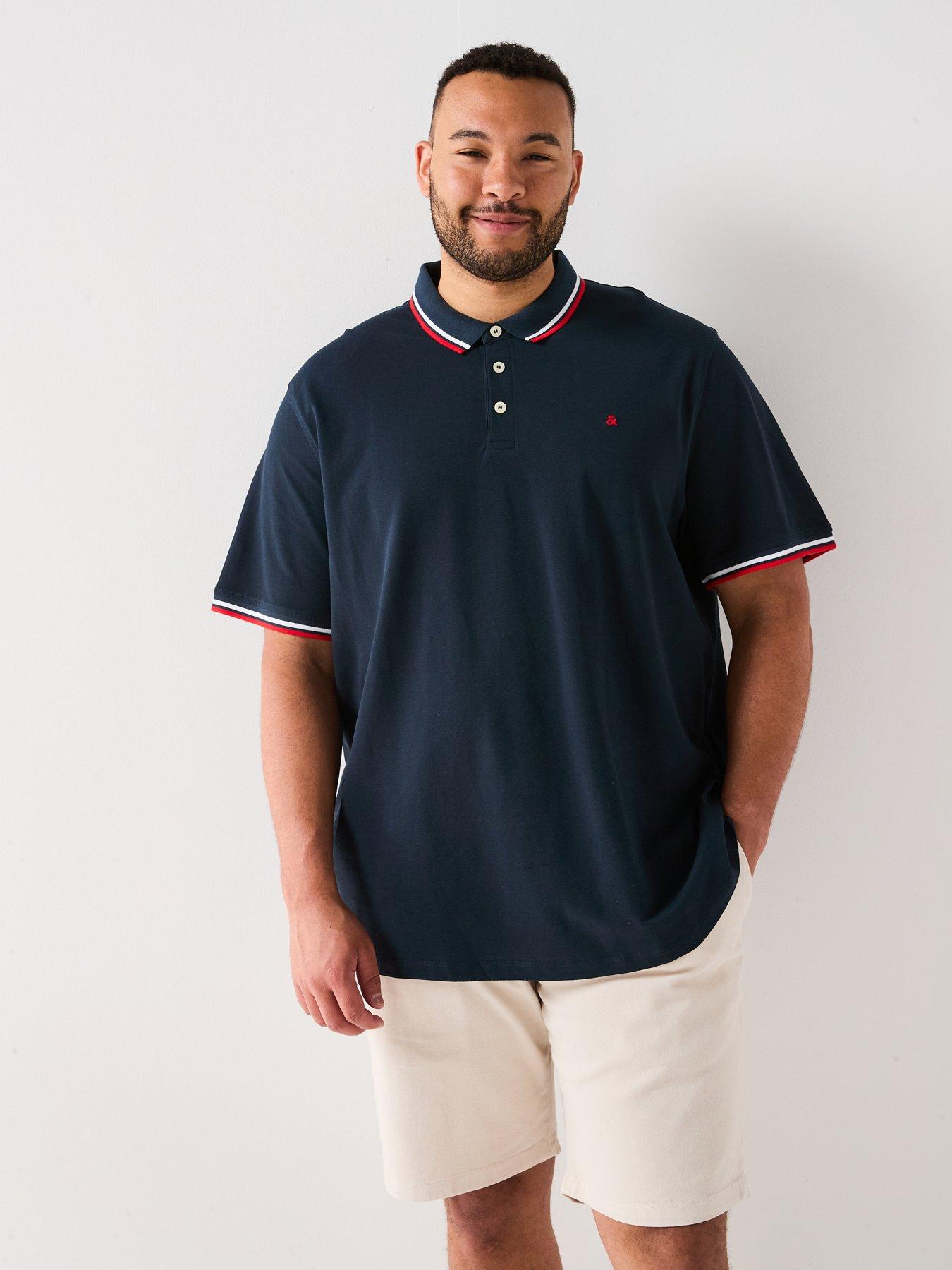 undefined Plus Paulos Tipped Polo Shirt - Navy
