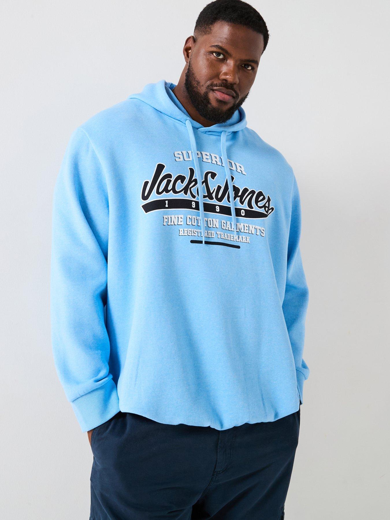 undefined Plus Size Logo Hoodie - Light Blue