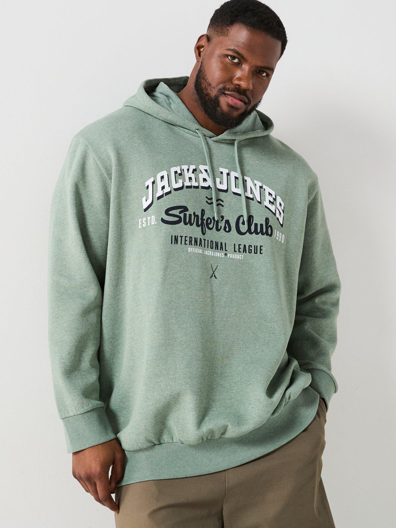 Jack & Jones Plus Size Logo Hoodie - Light Green
