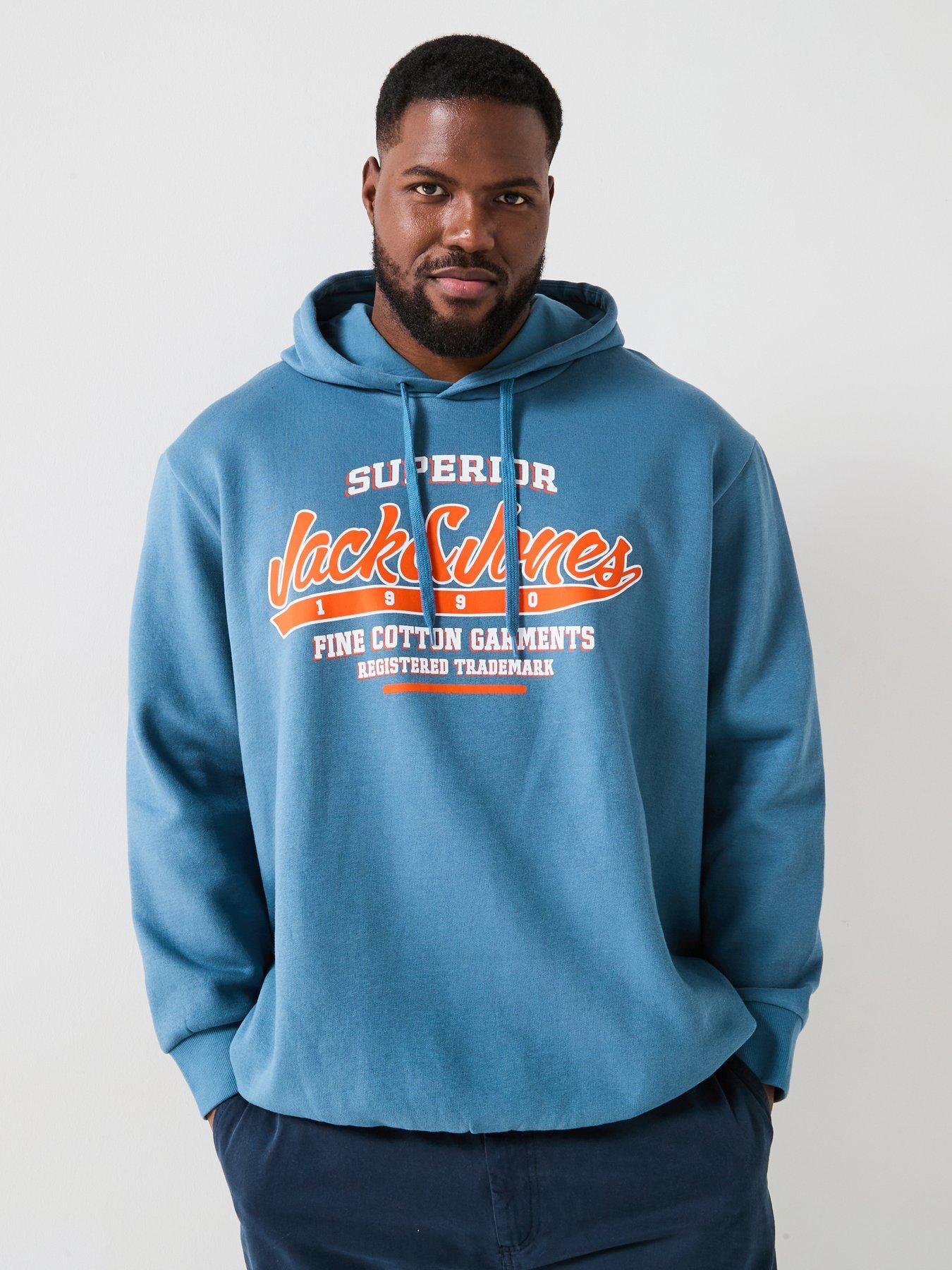 undefined Plus Size Logo Hoodie - Blue