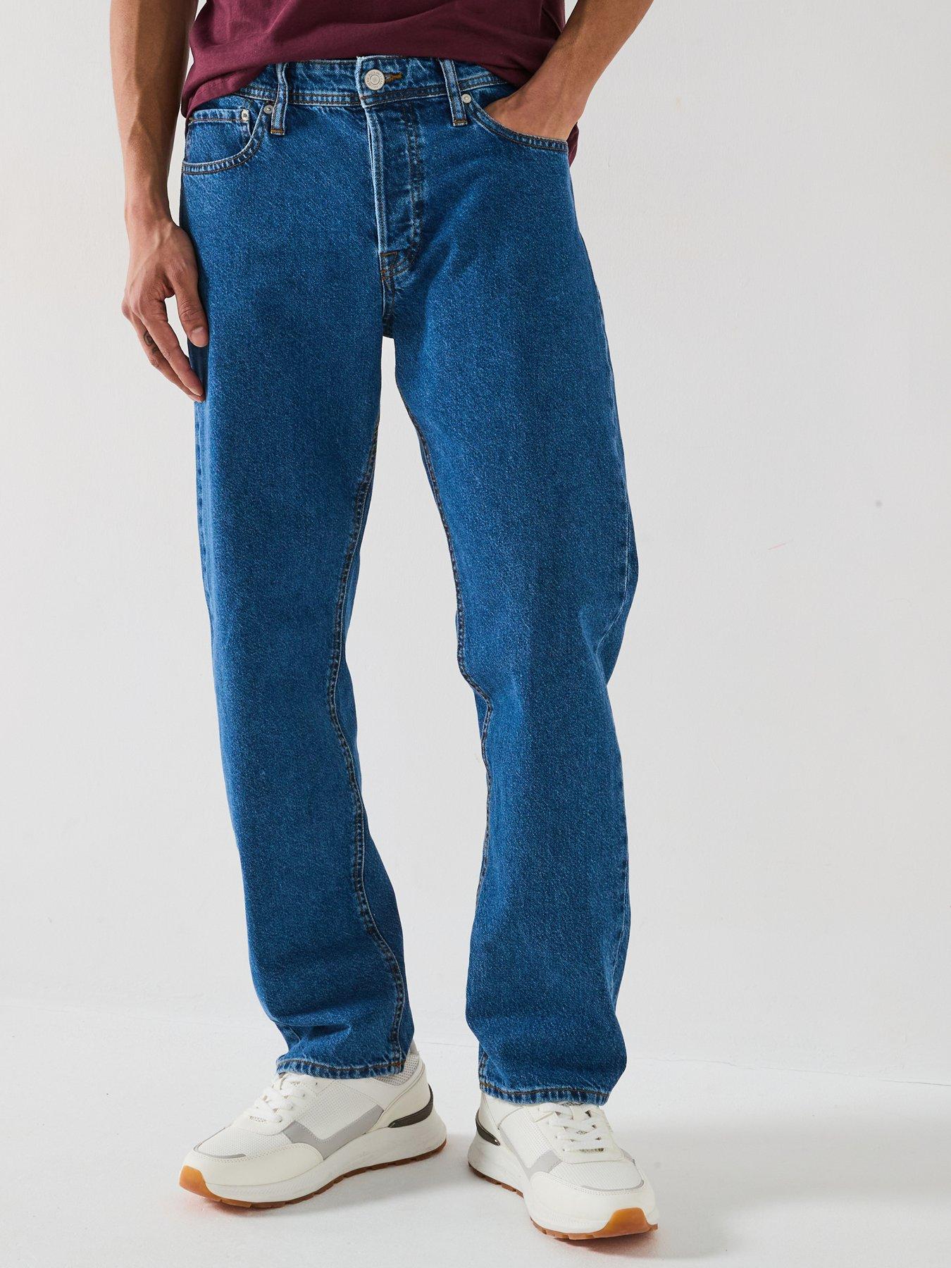 Jack & Jones: Chris Relaxed Straight Fit Jeans - Mid Wash