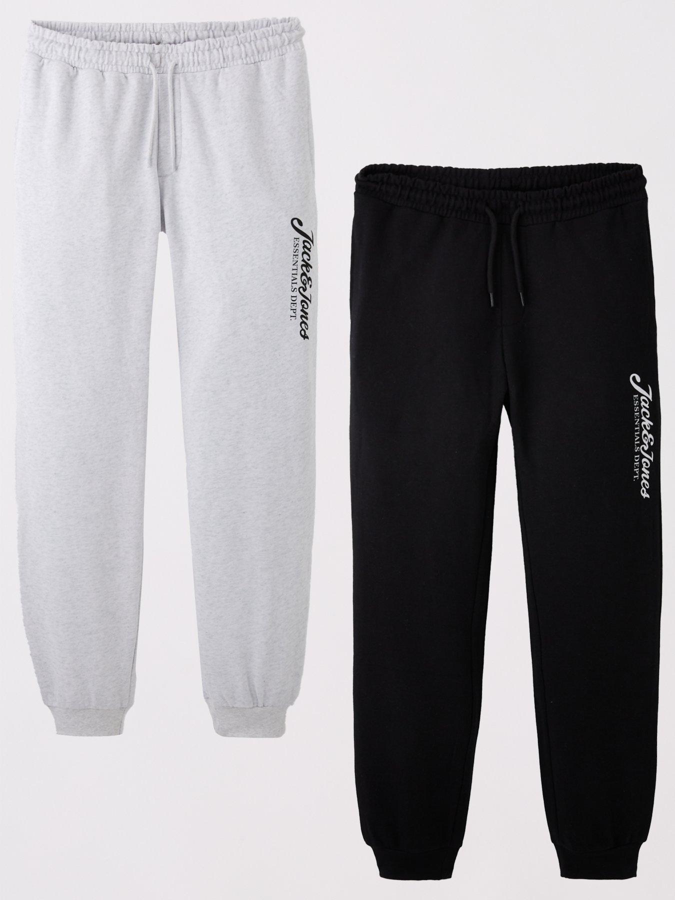 Image 1 of 6 of Jack & Jones 2 Pack of Gordon Joggers - Black/White