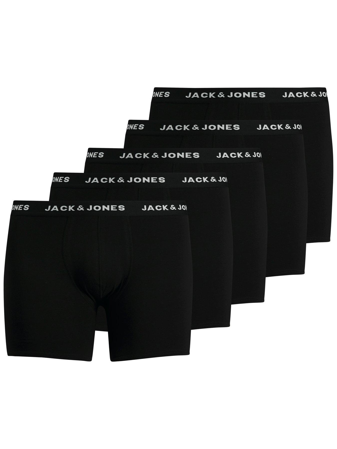 Jack & Jones Plus Size Huey 5 Pack Trunks - Black
