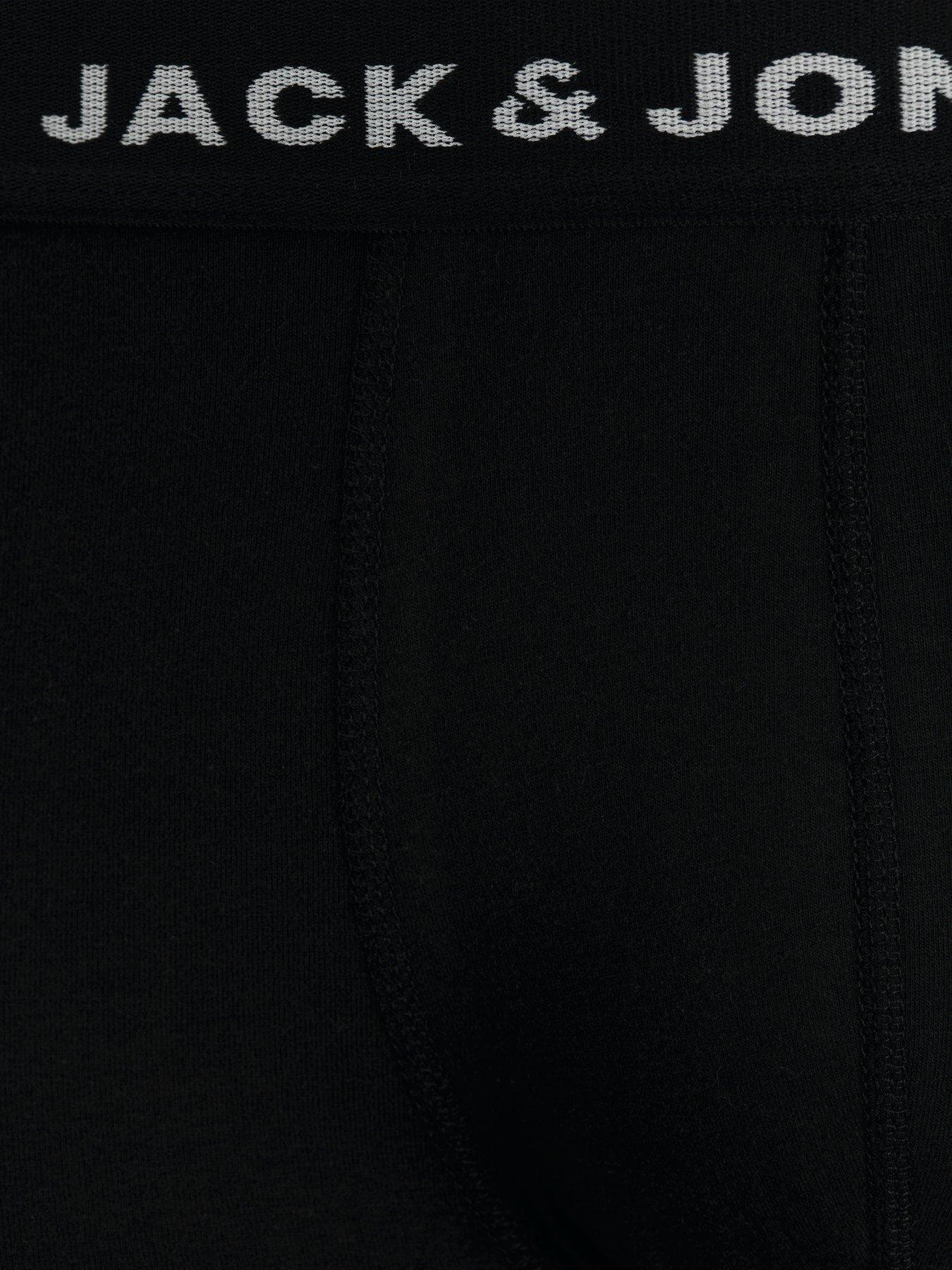 Image 3 of 3 of Jack & Jones Plus Size Huey 5 Pack Trunks - Black