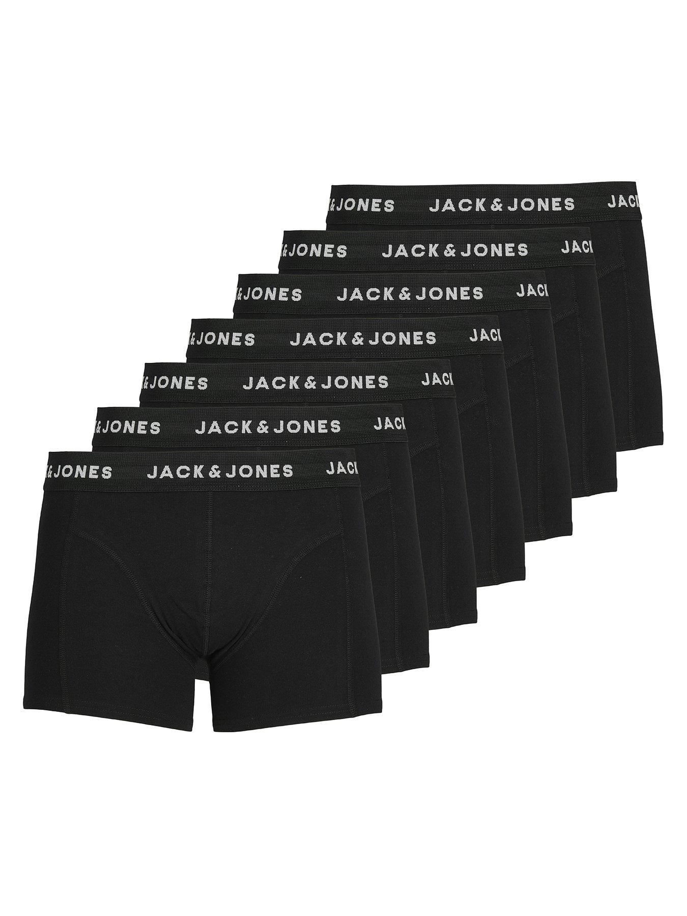 Jack & Jones Plus Size Huey 7 Pack Trunks - Black