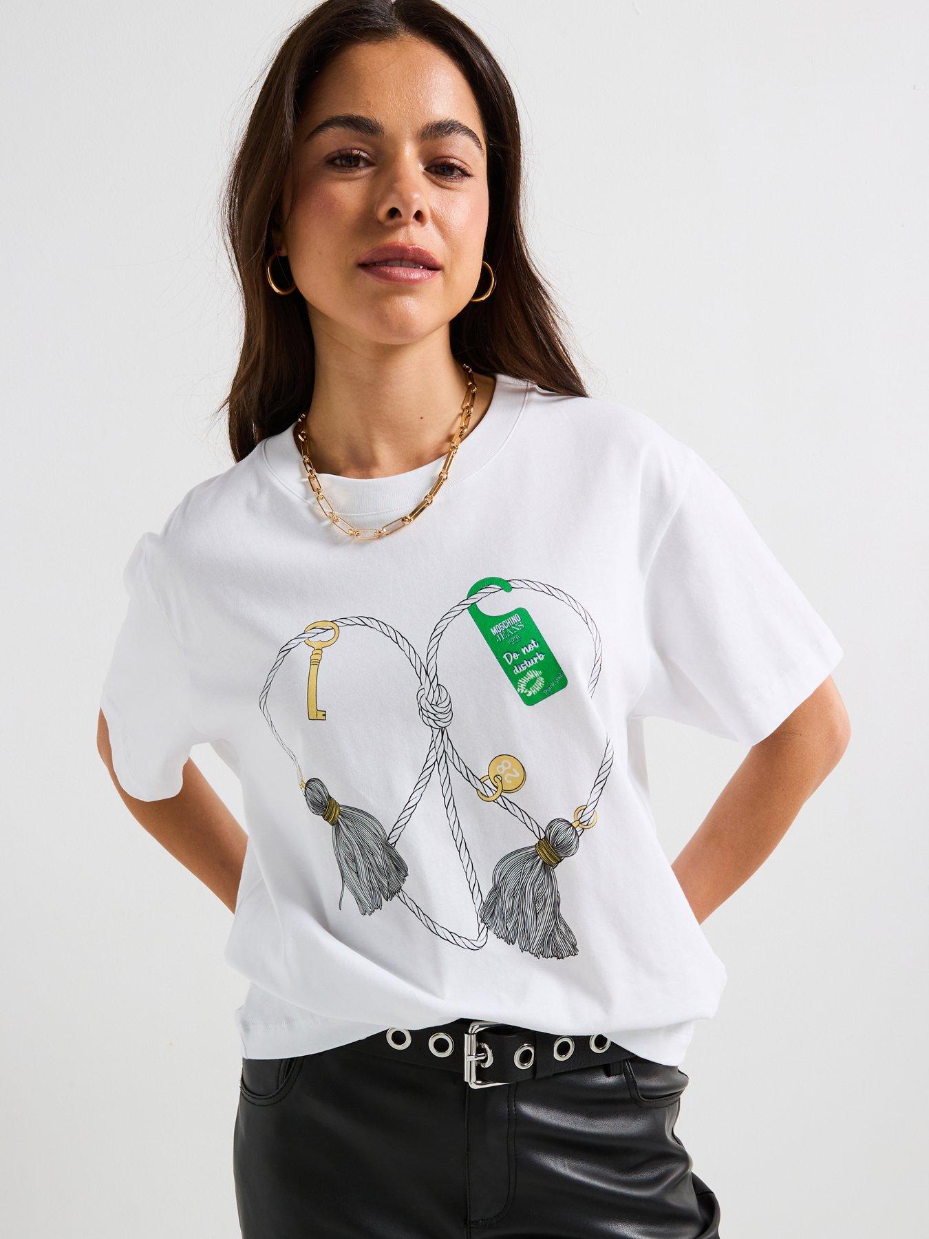 undefined Heart Print T-Shirt - White