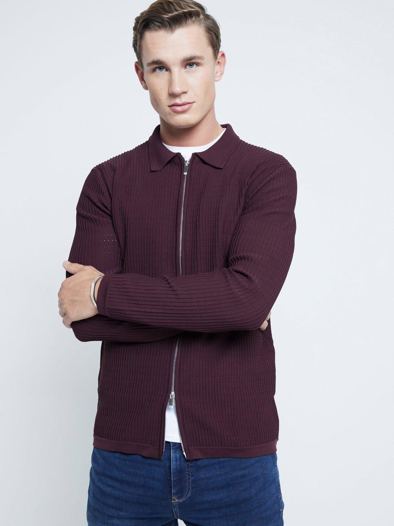 undefined Brick Long Sleeve Knitted Shirt - Dark Red
