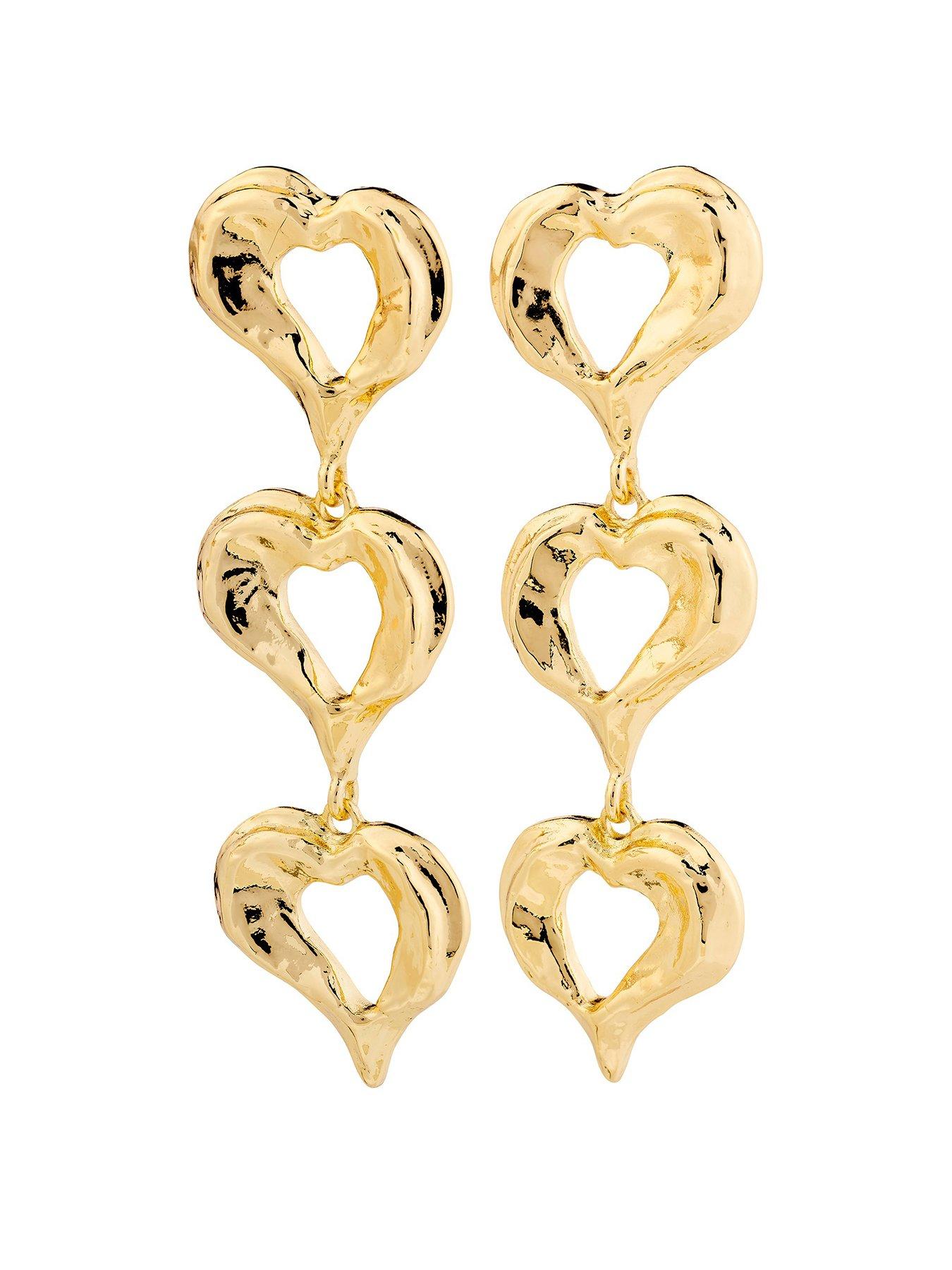 Product photograph of Pilgrim Tide Earrings Gold-plated from very.co.uk
