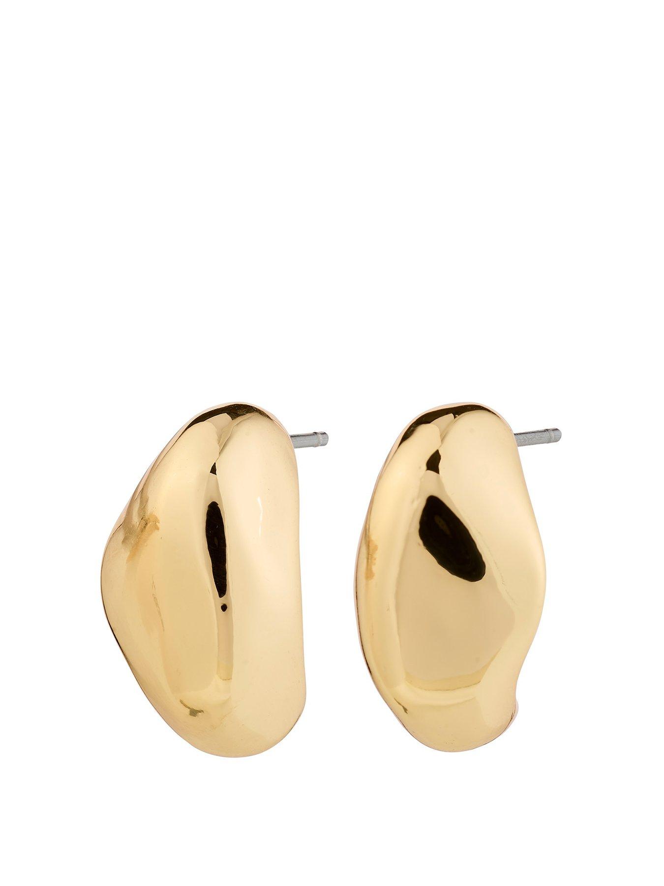 Product photograph of Pilgrim Dune Earrings Gold-plated from very.co.uk