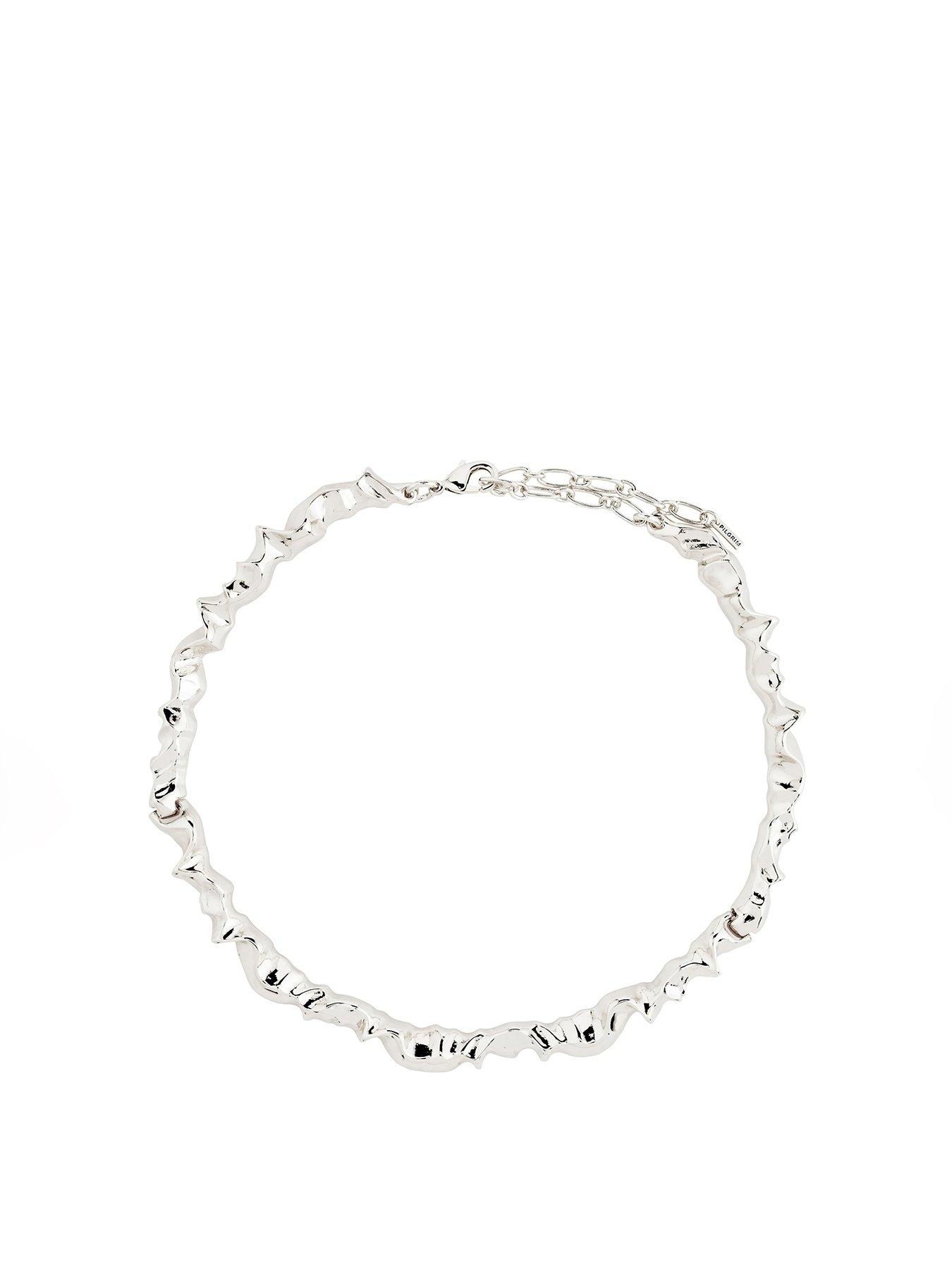 Product photograph of Pilgrim Sunset Necklace Silver-plated from very.co.uk