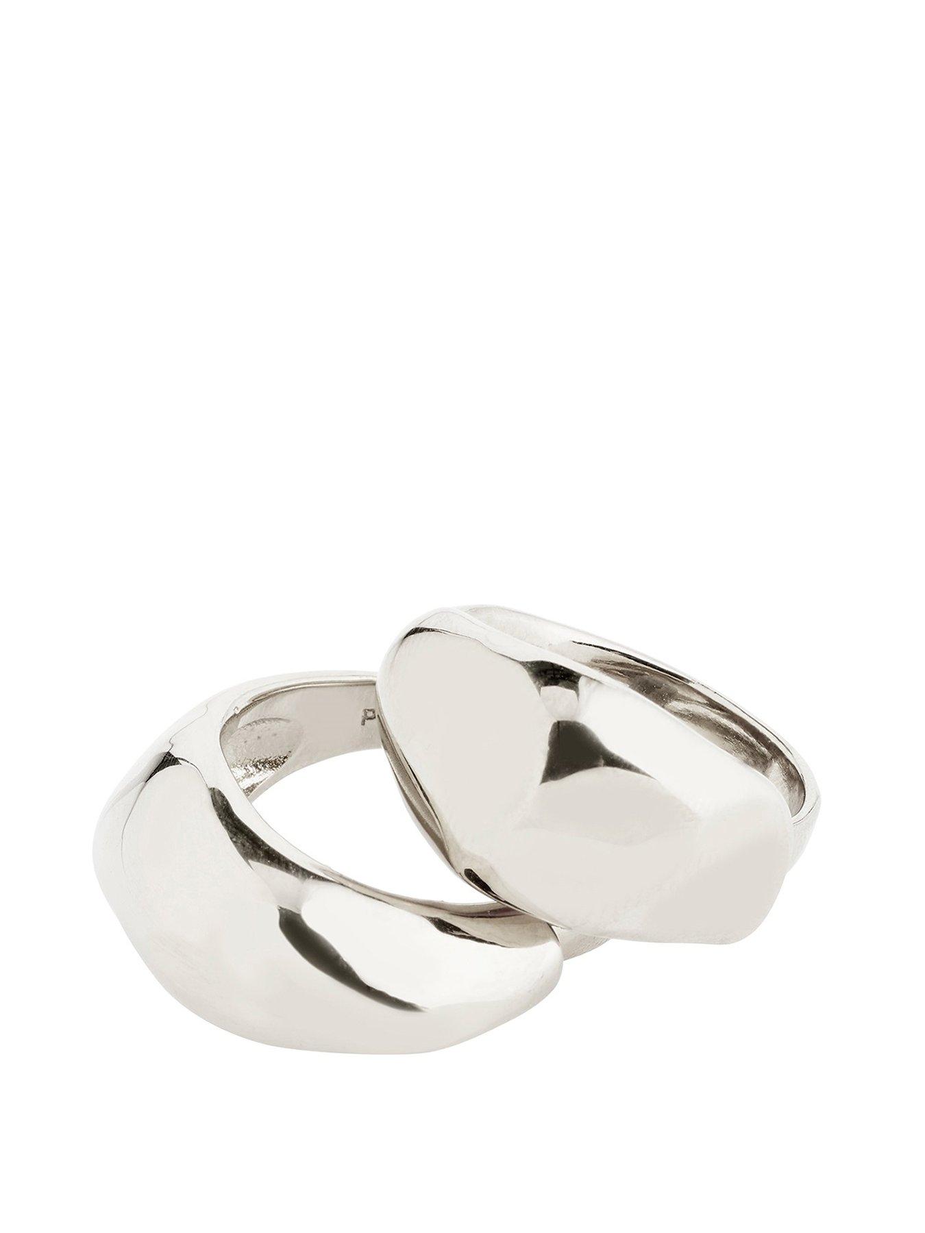 undefined DUNE rings, 2 in a set, silver-plated