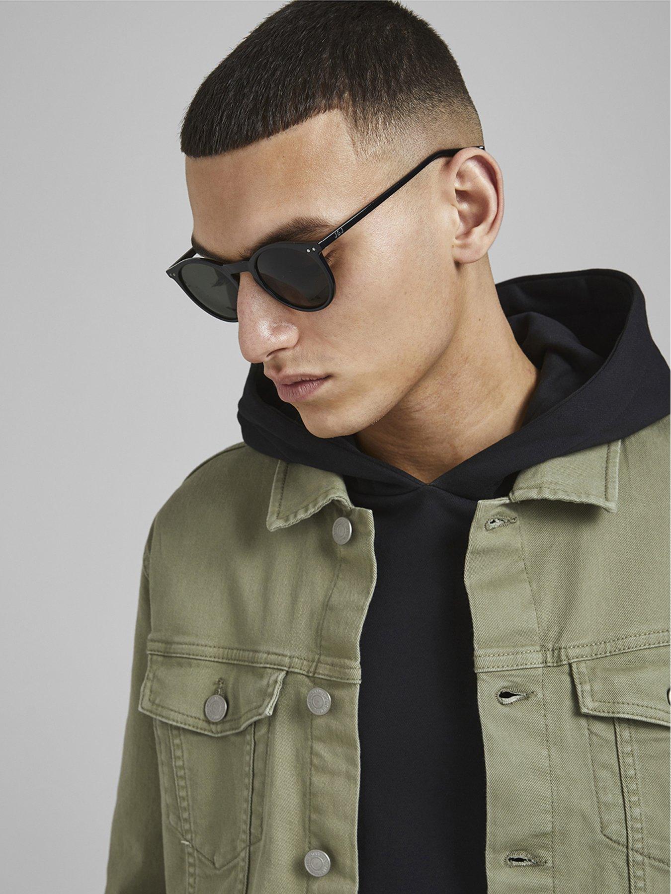 Image 1 of 5 of Jack & Jones Ryder Round Sunglasses - Black