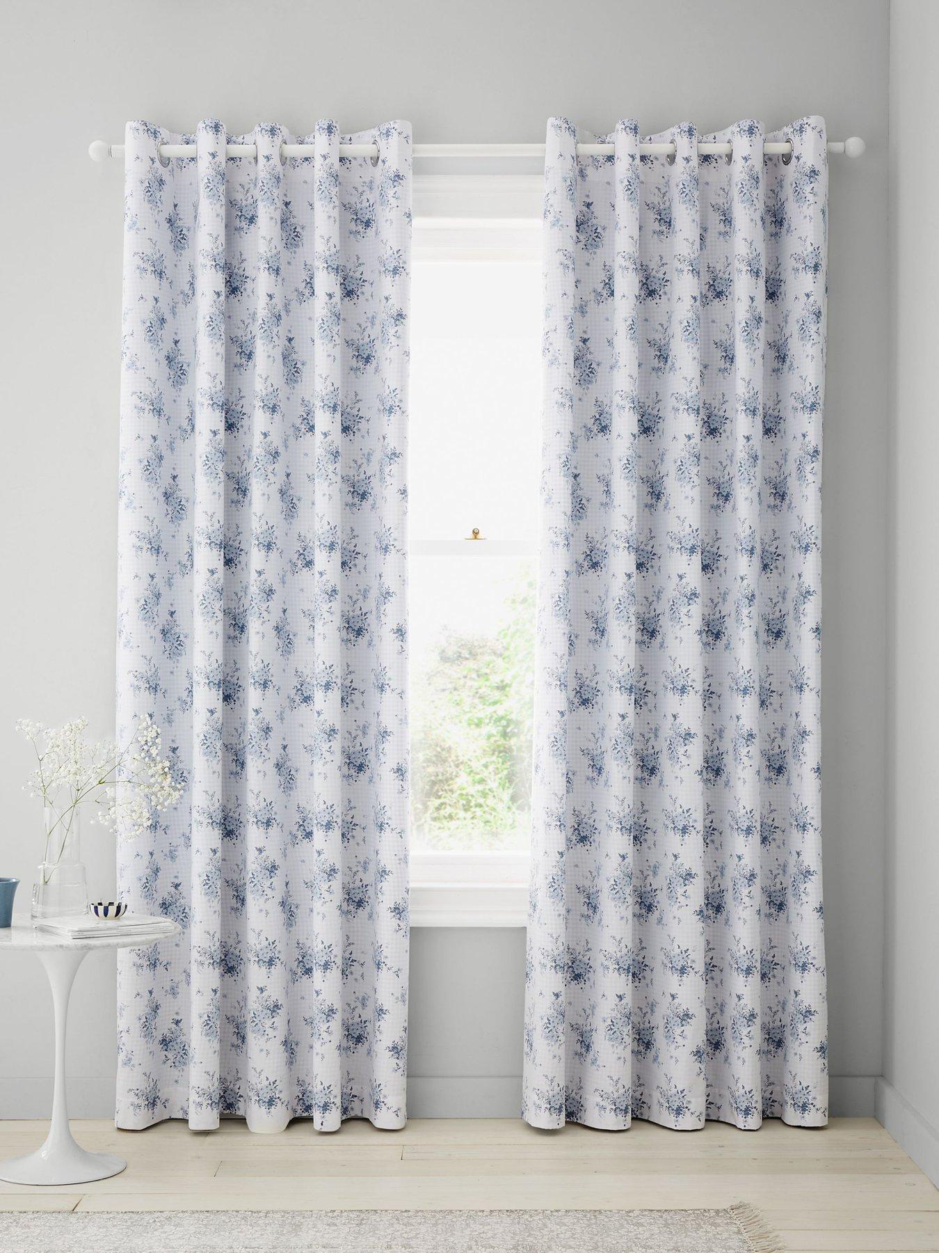 Image 1 of 4 of Catherine Lansfield Lucie Floral Eyelet Curtains