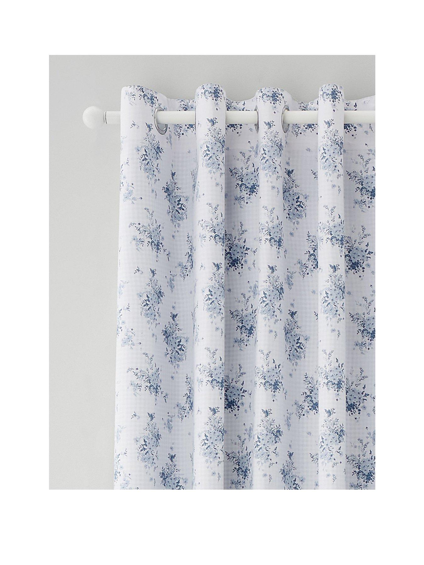 Image 2 of 4 of Catherine Lansfield Lucie Floral Eyelet Curtains