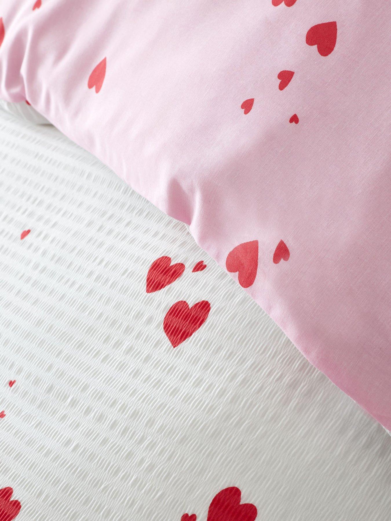 Essential Tee- Pink Seersucker Heart