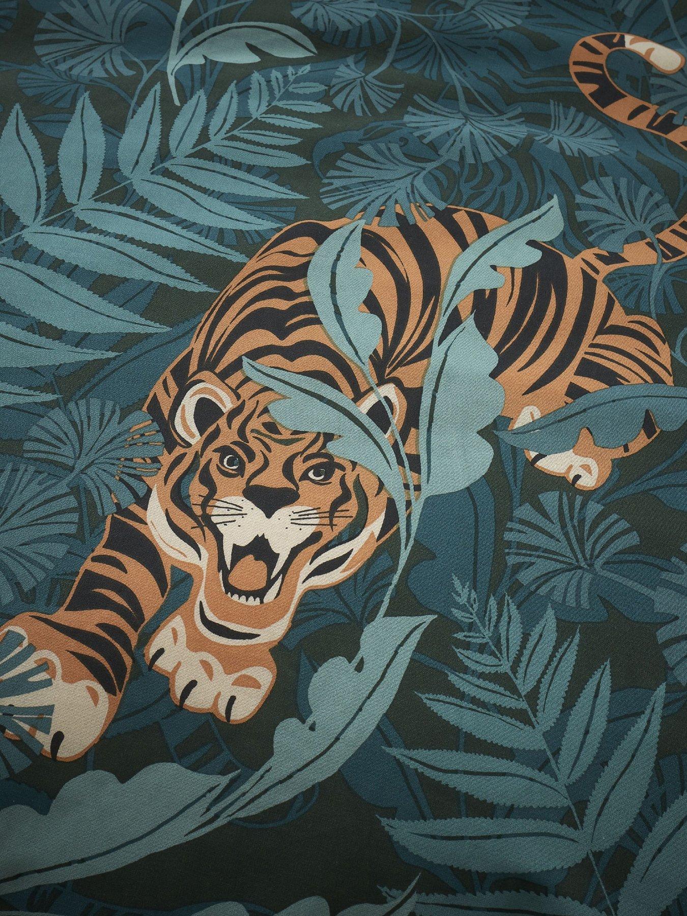 Image 5 of 5 of Catherine Lansfield Tropic Tiger Leaf Duvet Cover Set