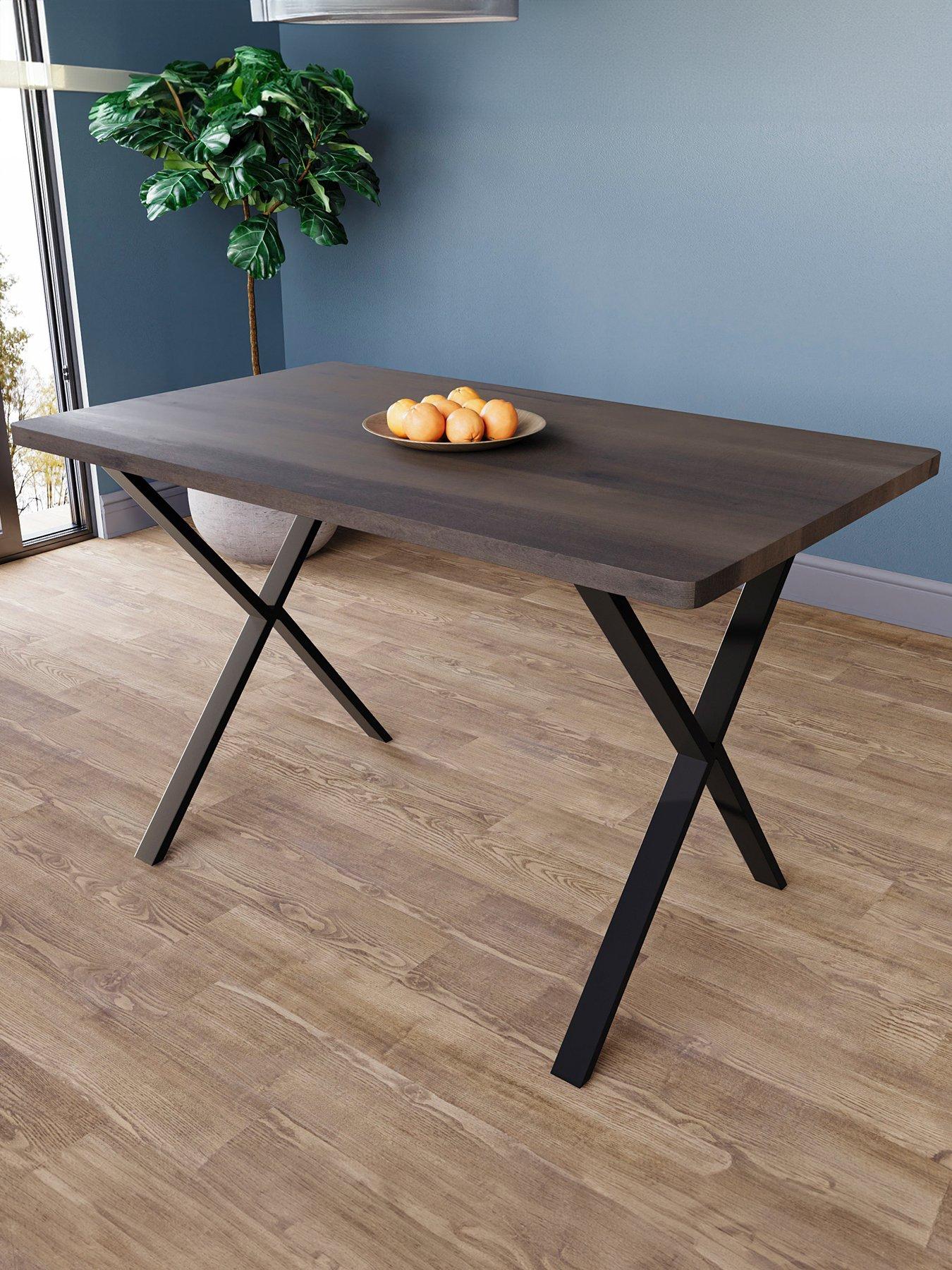 Product photograph of Vida Designs Havenwood 4 Seater Dining Table With X Shape Legs from very.co.uk